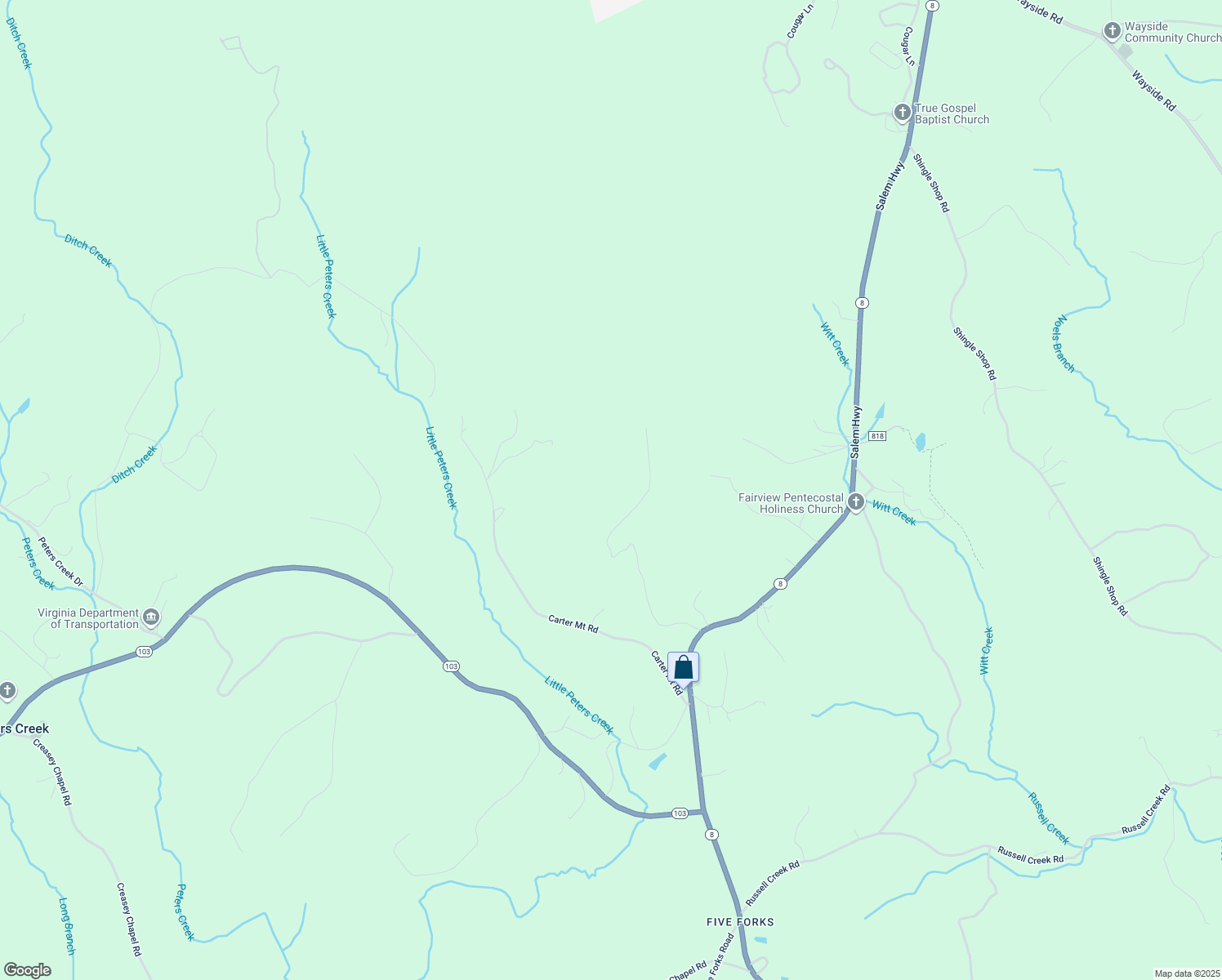 map of restaurants, bars, coffee shops, grocery stores, and more near 345 Rocky Branch Lane in Stuart