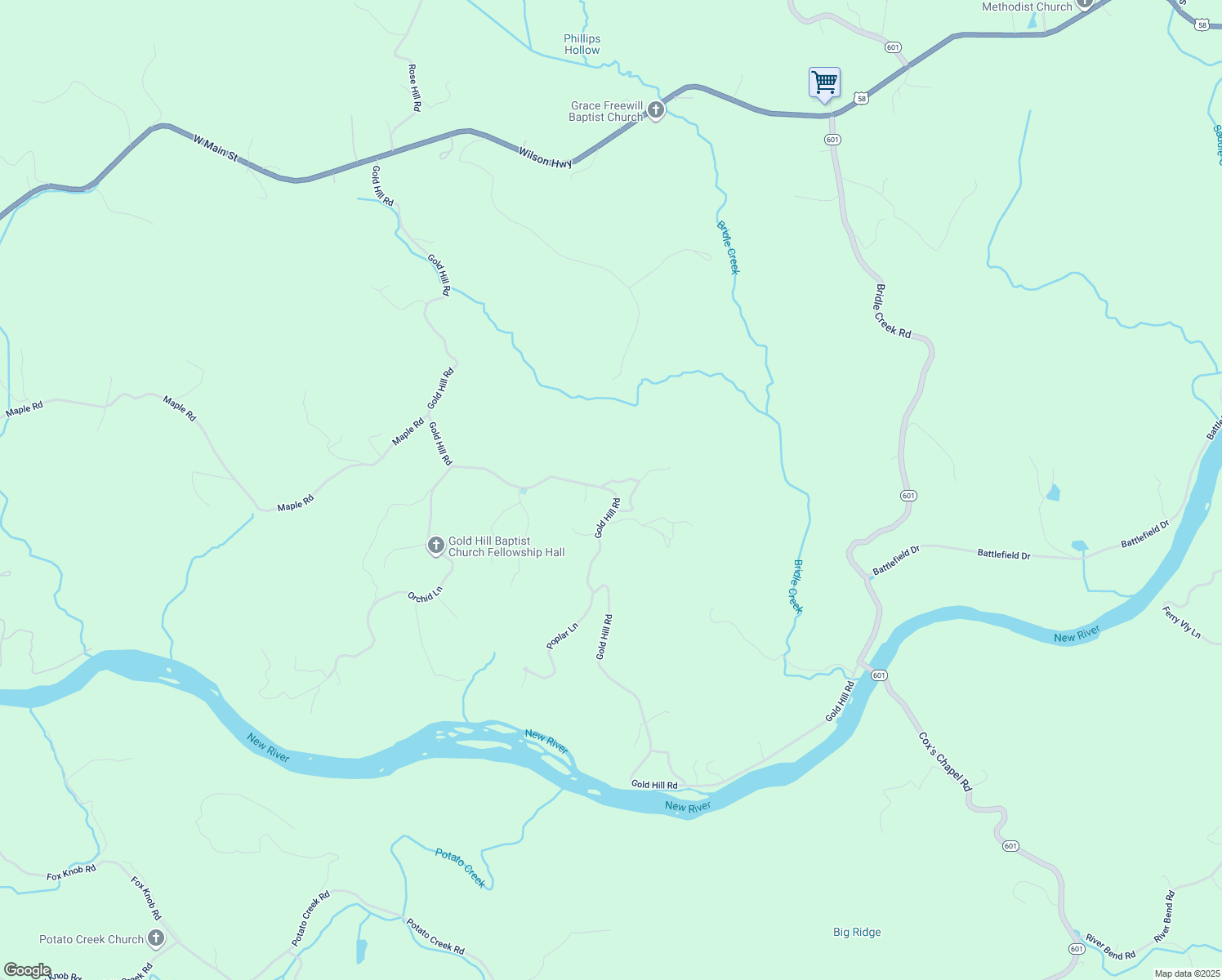 map of restaurants, bars, coffee shops, grocery stores, and more near Gold Hill Road in Independence