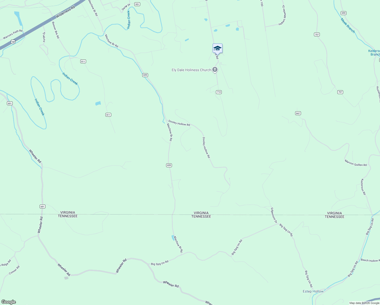 map of restaurants, bars, coffee shops, grocery stores, and more near Dooley Hollow Road in Ewing