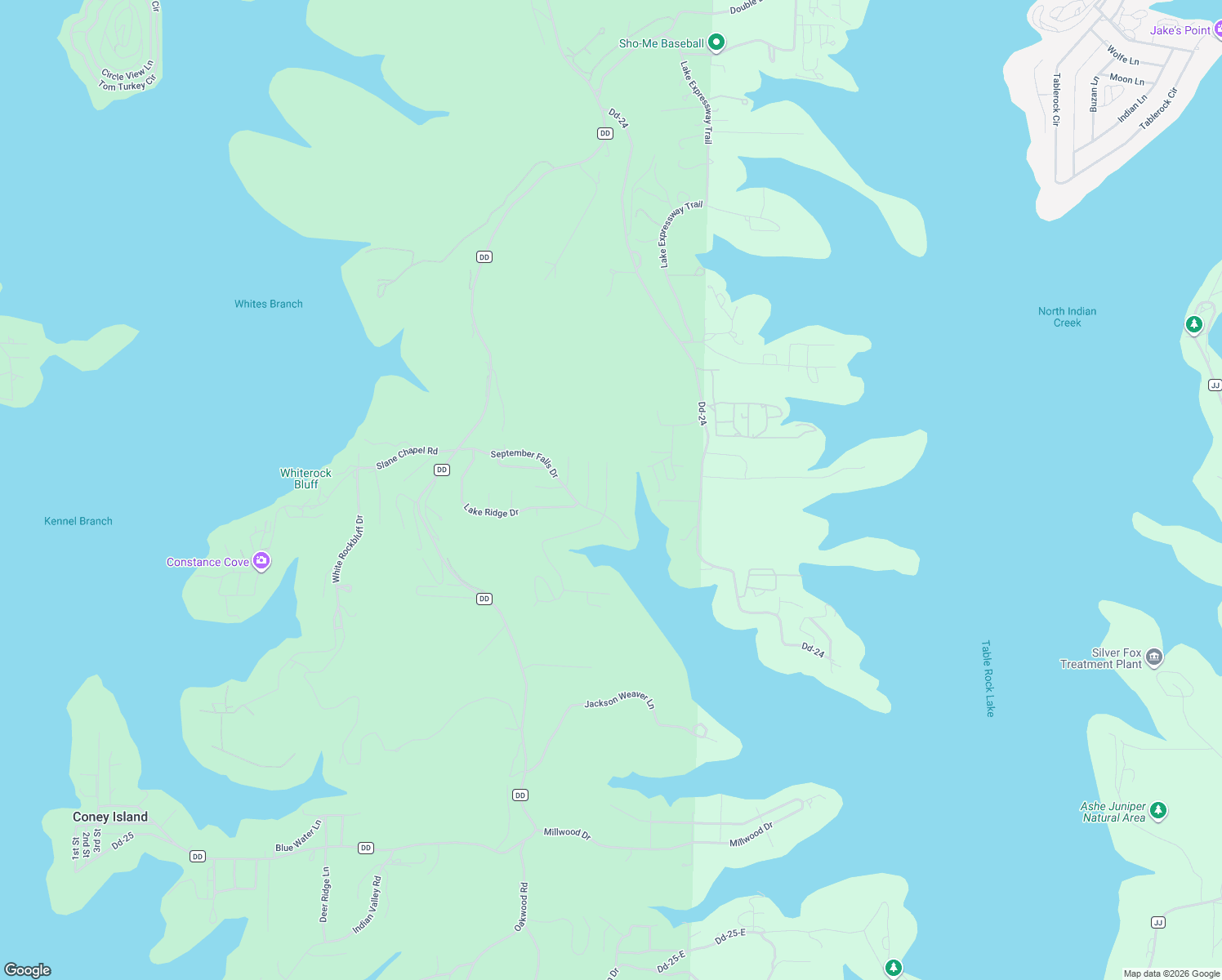 map of restaurants, bars, coffee shops, grocery stores, and more near 199 Cedar Cove Road in Branson West