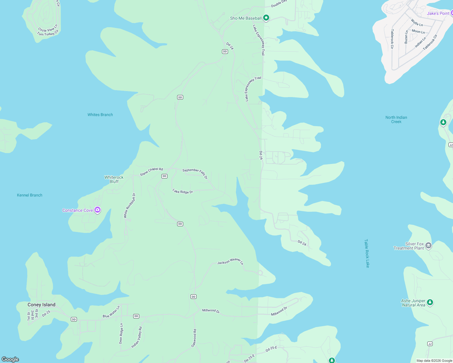 map of restaurants, bars, coffee shops, grocery stores, and more near 199 Cedar Cove Road in Branson West