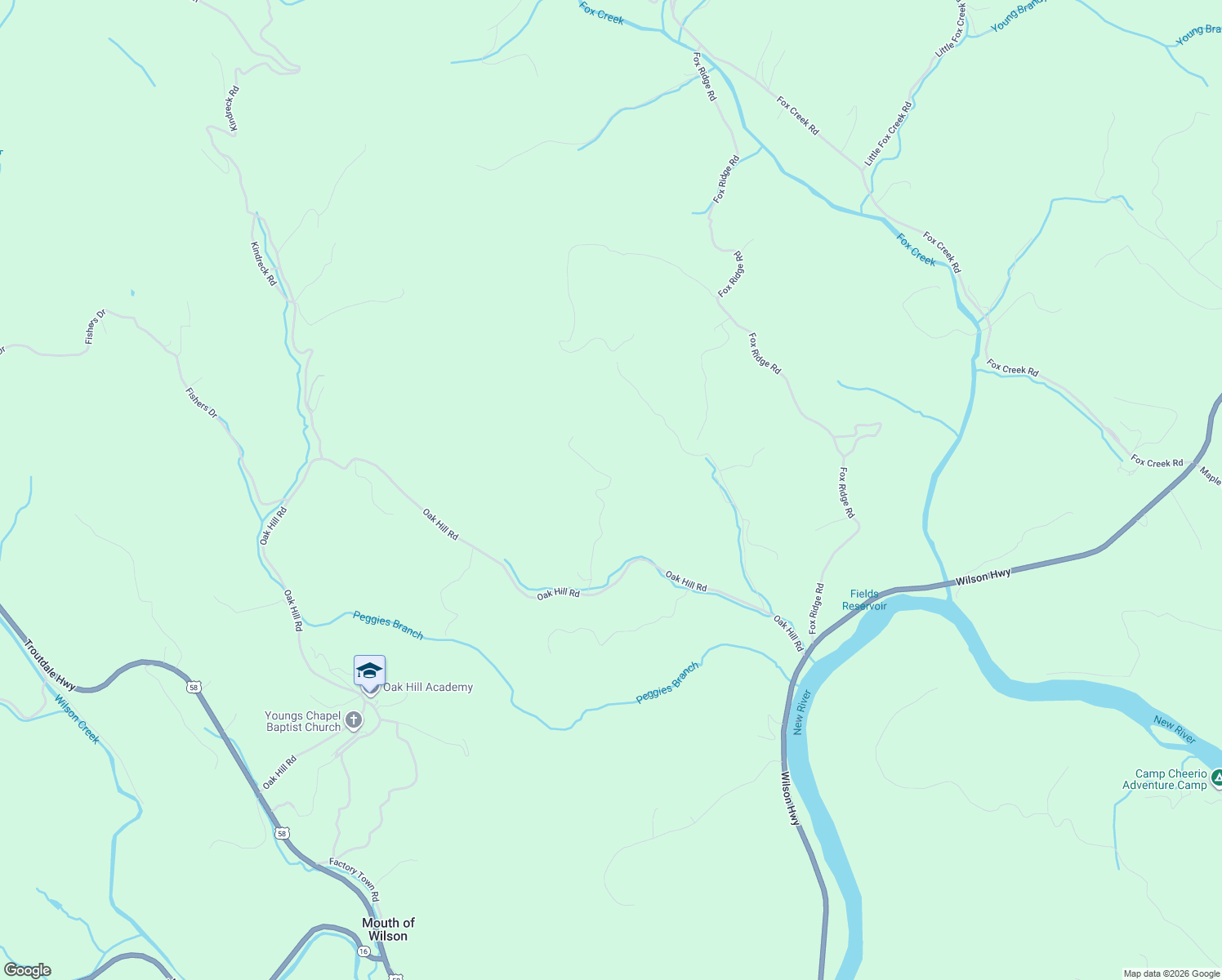 map of restaurants, bars, coffee shops, grocery stores, and more near Acorn Lane in Mouth of Wilson