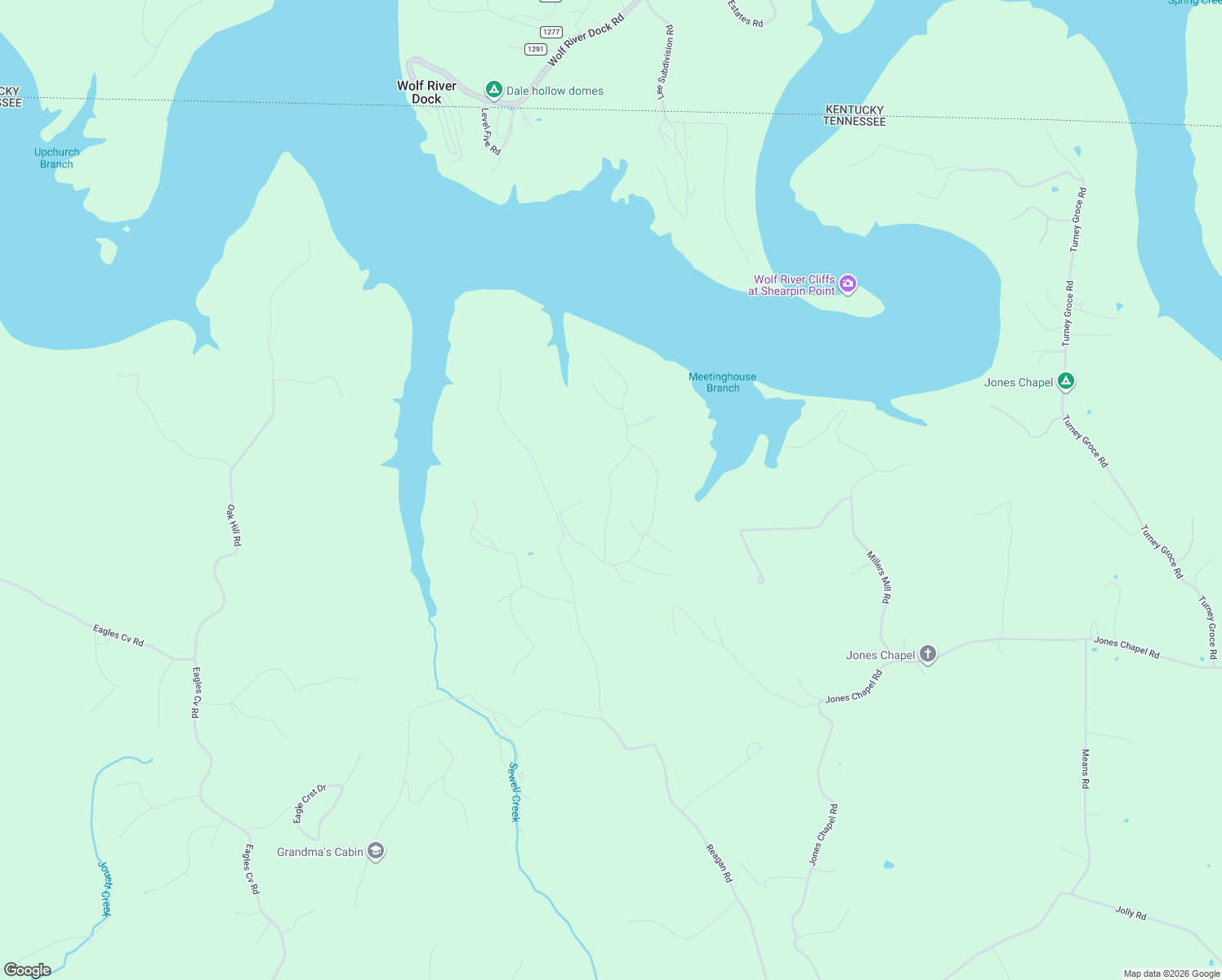 map of restaurants, bars, coffee shops, grocery stores, and more near 1000 Reagan Road in Byrdstown