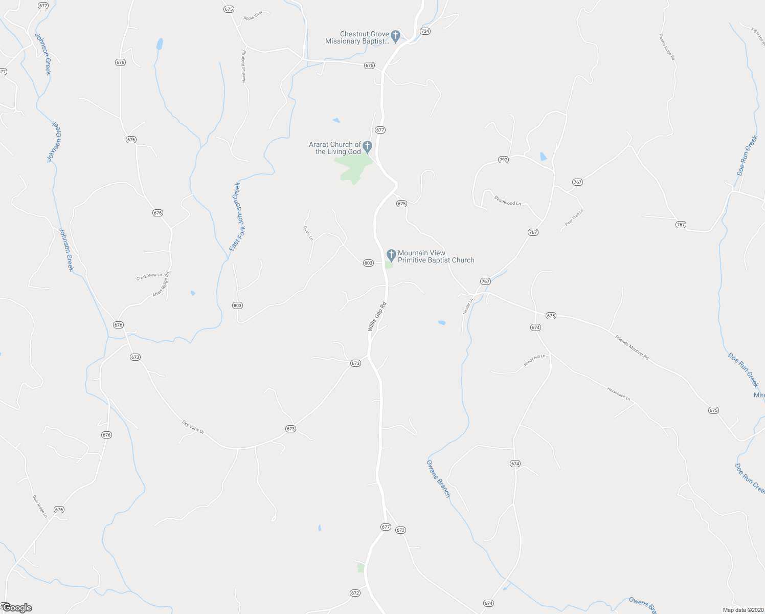map of restaurants, bars, coffee shops, grocery stores, and more near Willis Gap Road in Ararat