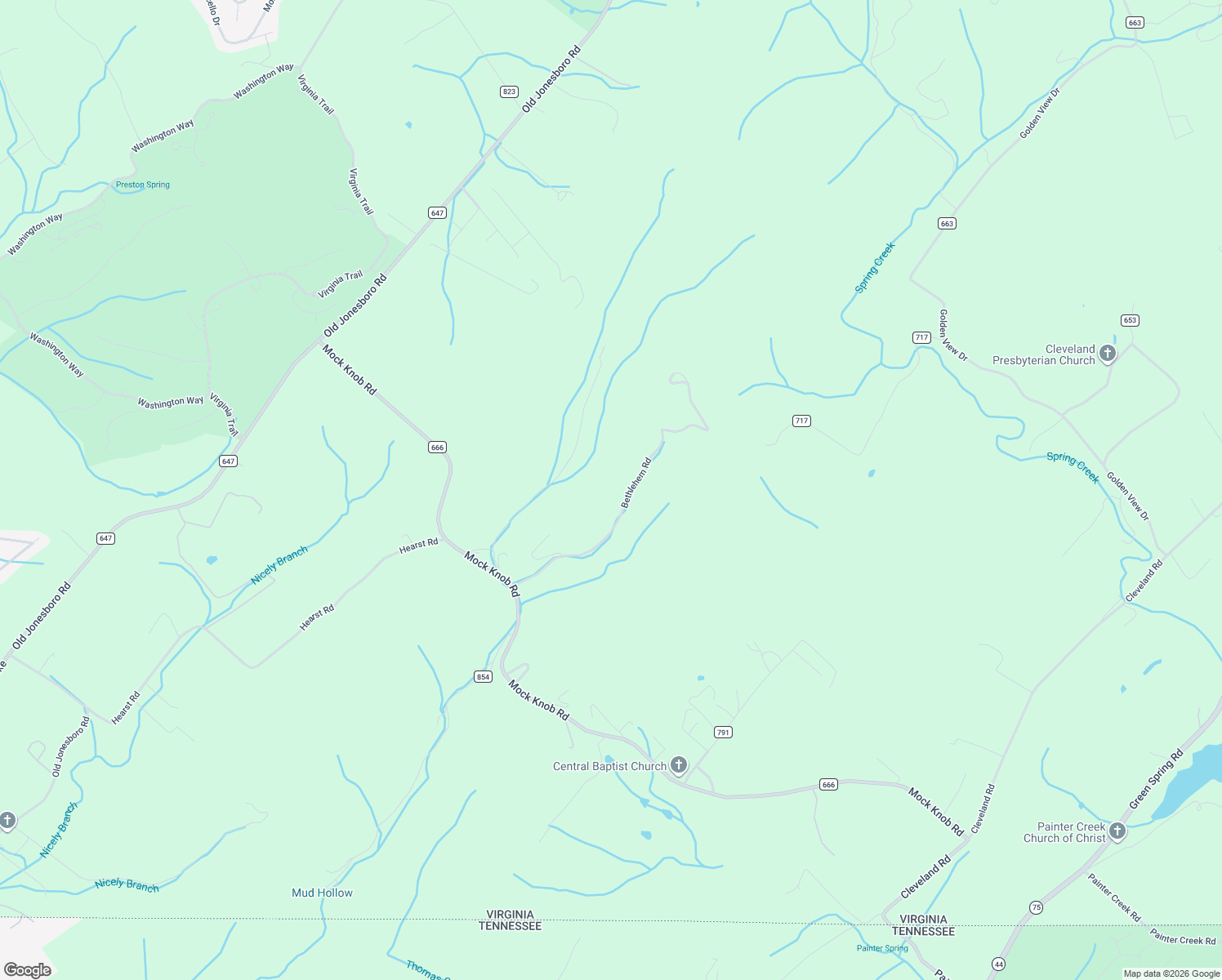 map of restaurants, bars, coffee shops, grocery stores, and more near 16256 Bethlehem Road in Bristol