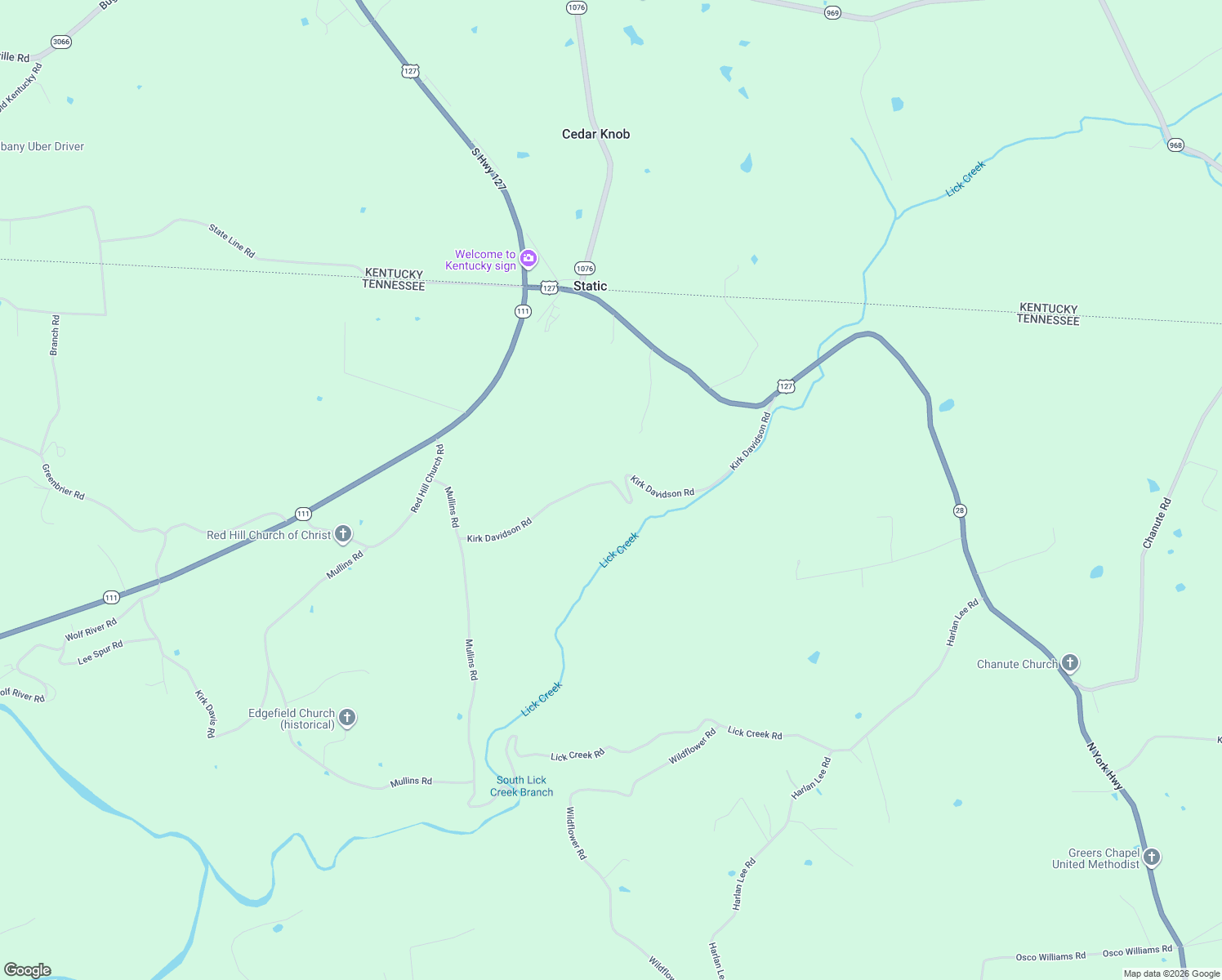 map of restaurants, bars, coffee shops, grocery stores, and more near 2185 N Lick Creek Rd in Byrdstown