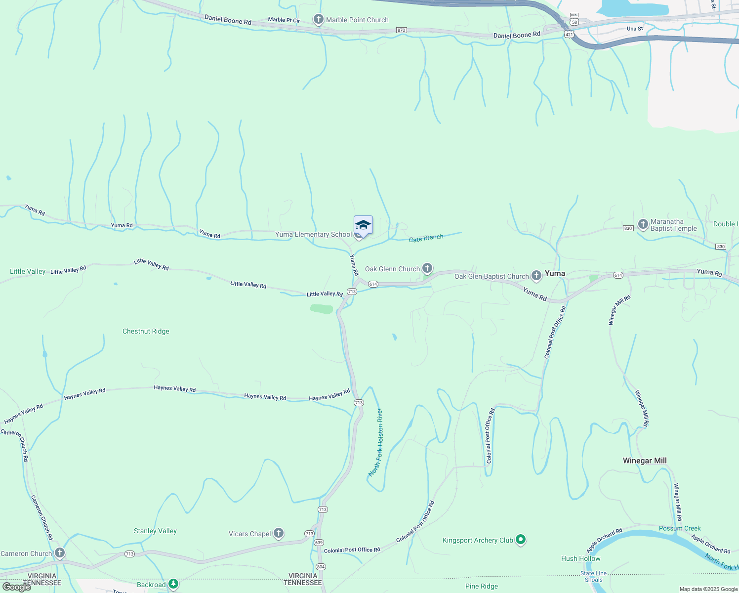 map of restaurants, bars, coffee shops, grocery stores, and more near 3663 Yuma Road in Gate City