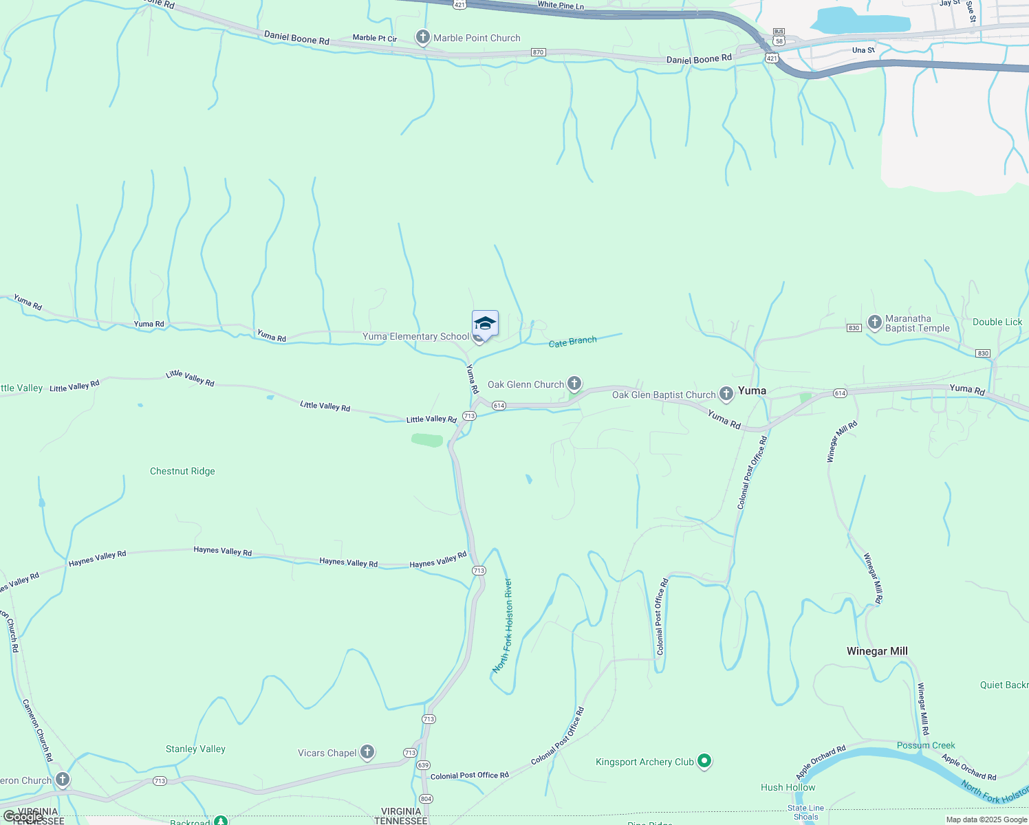 map of restaurants, bars, coffee shops, grocery stores, and more near 3663 Yuma Road in Gate City