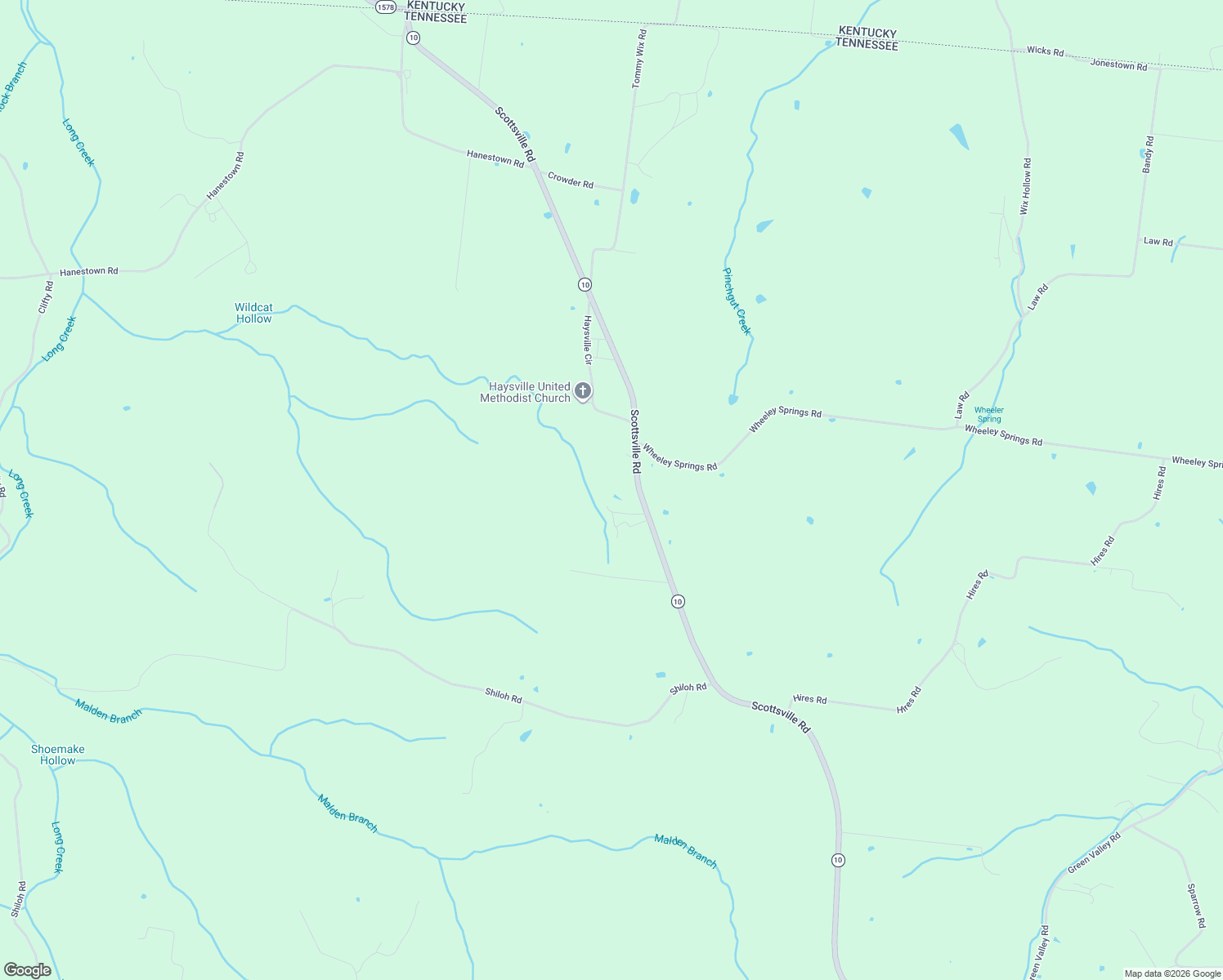 map of restaurants, bars, coffee shops, grocery stores, and more near 7559 Scottsville Road in Lafayette