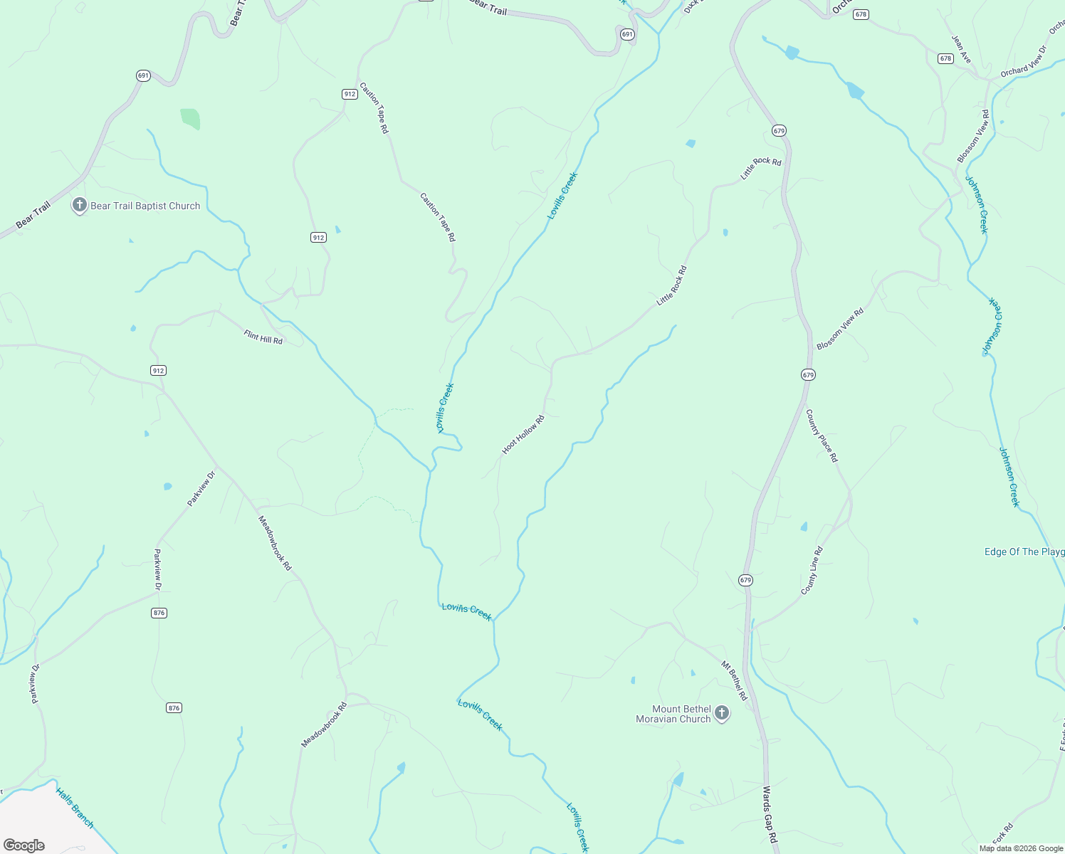 map of restaurants, bars, coffee shops, grocery stores, and more near Little Rock Road in Cana
