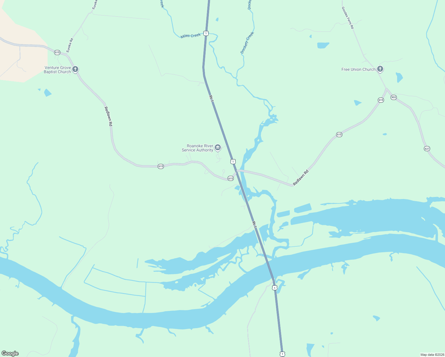 map of restaurants, bars, coffee shops, grocery stores, and more near 9304 State Route 615 in Bracey