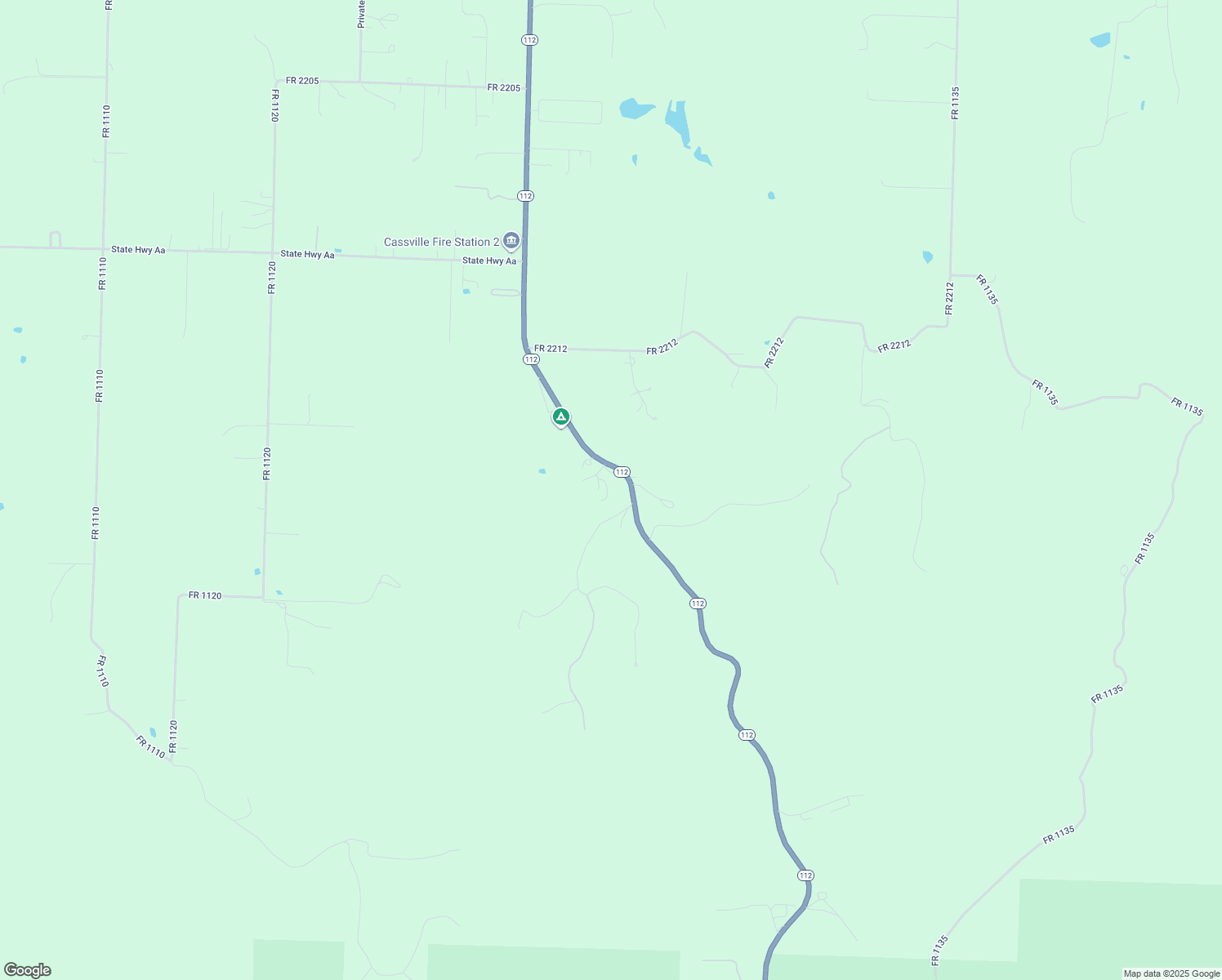 map of restaurants, bars, coffee shops, grocery stores, and more near State Highway 112 in Cassville