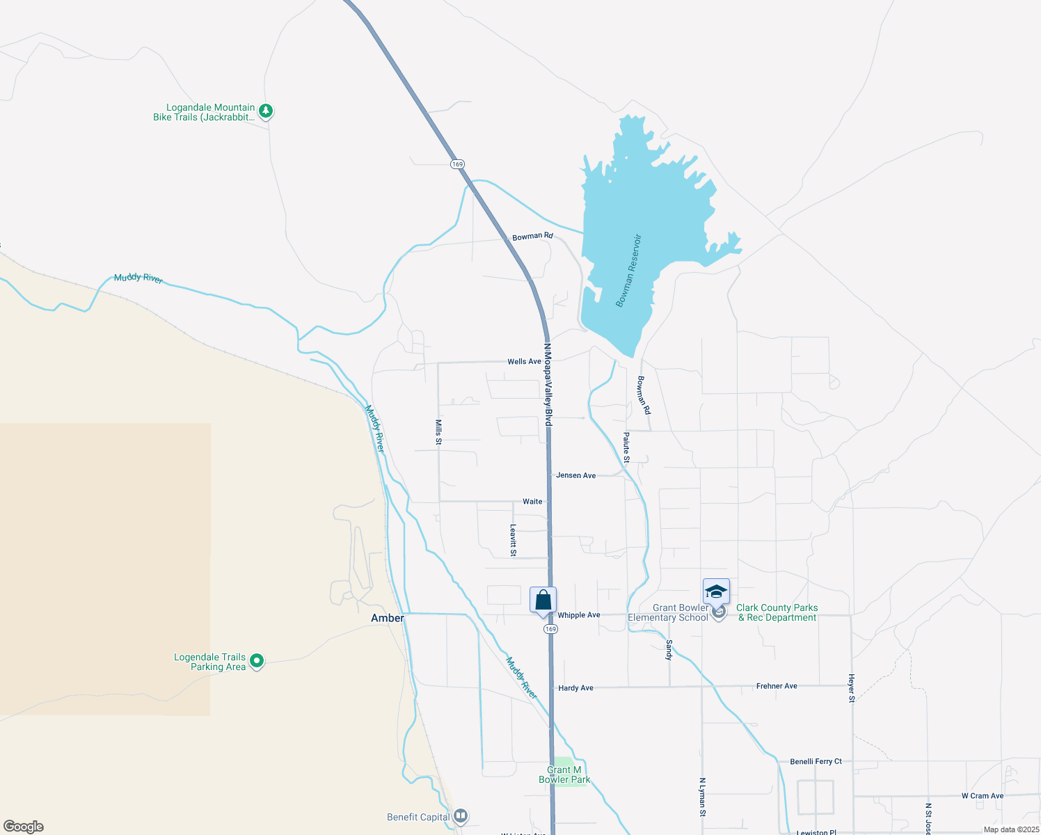 map of restaurants, bars, coffee shops, grocery stores, and more near 1982 Trophy Elk Avenue in Moapa Valley