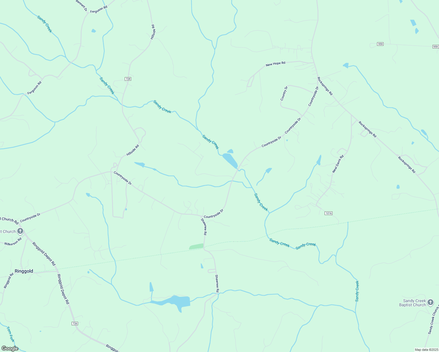 map of restaurants, bars, coffee shops, grocery stores, and more near in Ringgold