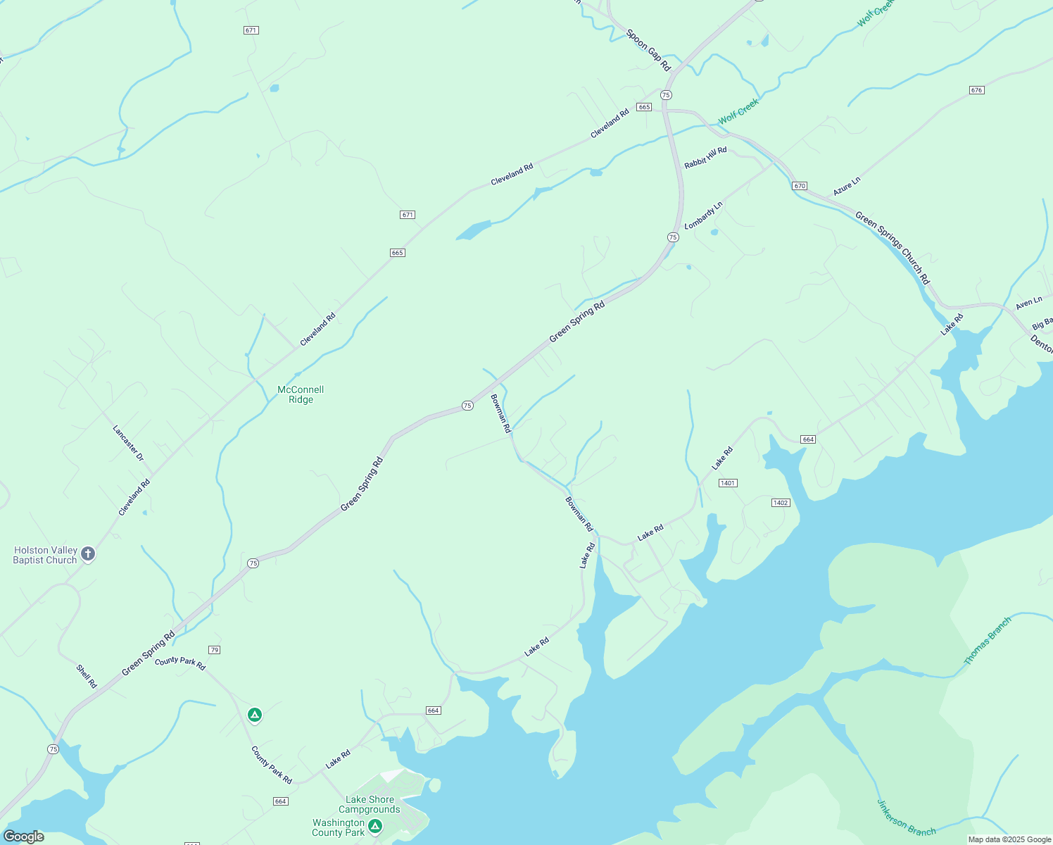 map of restaurants, bars, coffee shops, grocery stores, and more near 23153 Bowman Road in Abingdon