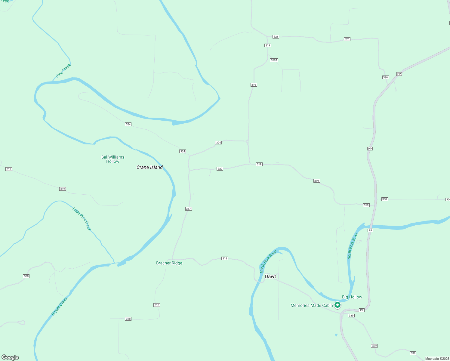 map of restaurants, bars, coffee shops, grocery stores, and more near County Road 320 in Tecumseh