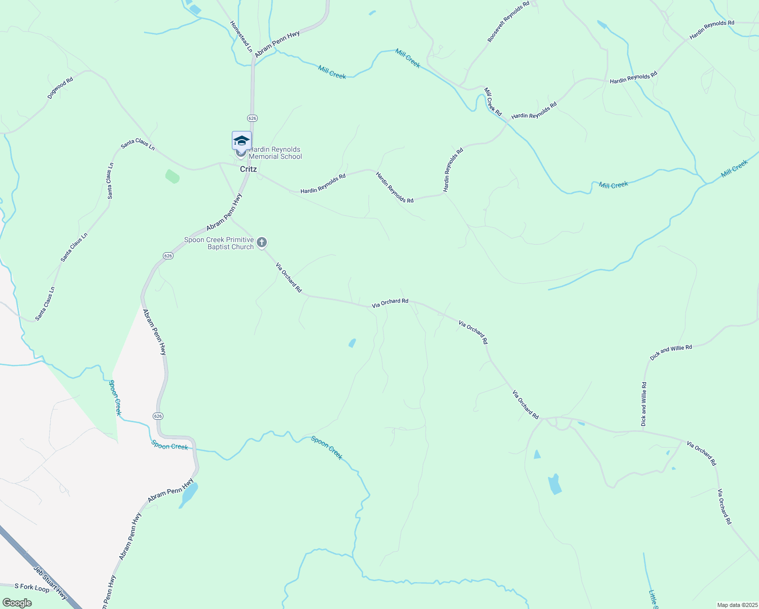 map of restaurants, bars, coffee shops, grocery stores, and more near Vias Orchard Road in Critz