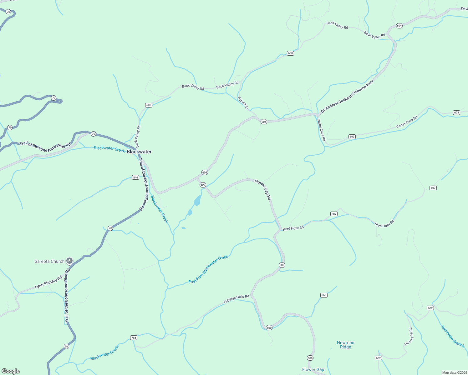 map of restaurants, bars, coffee shops, grocery stores, and more near 164 Neeley Drive in Blackwater