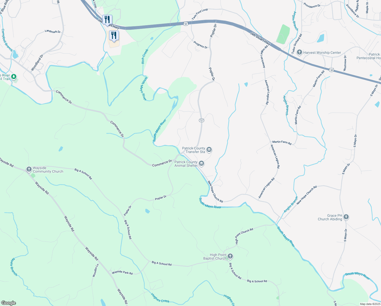 map of restaurants, bars, coffee shops, grocery stores, and more near 1106 Poplar Drive in Stuart