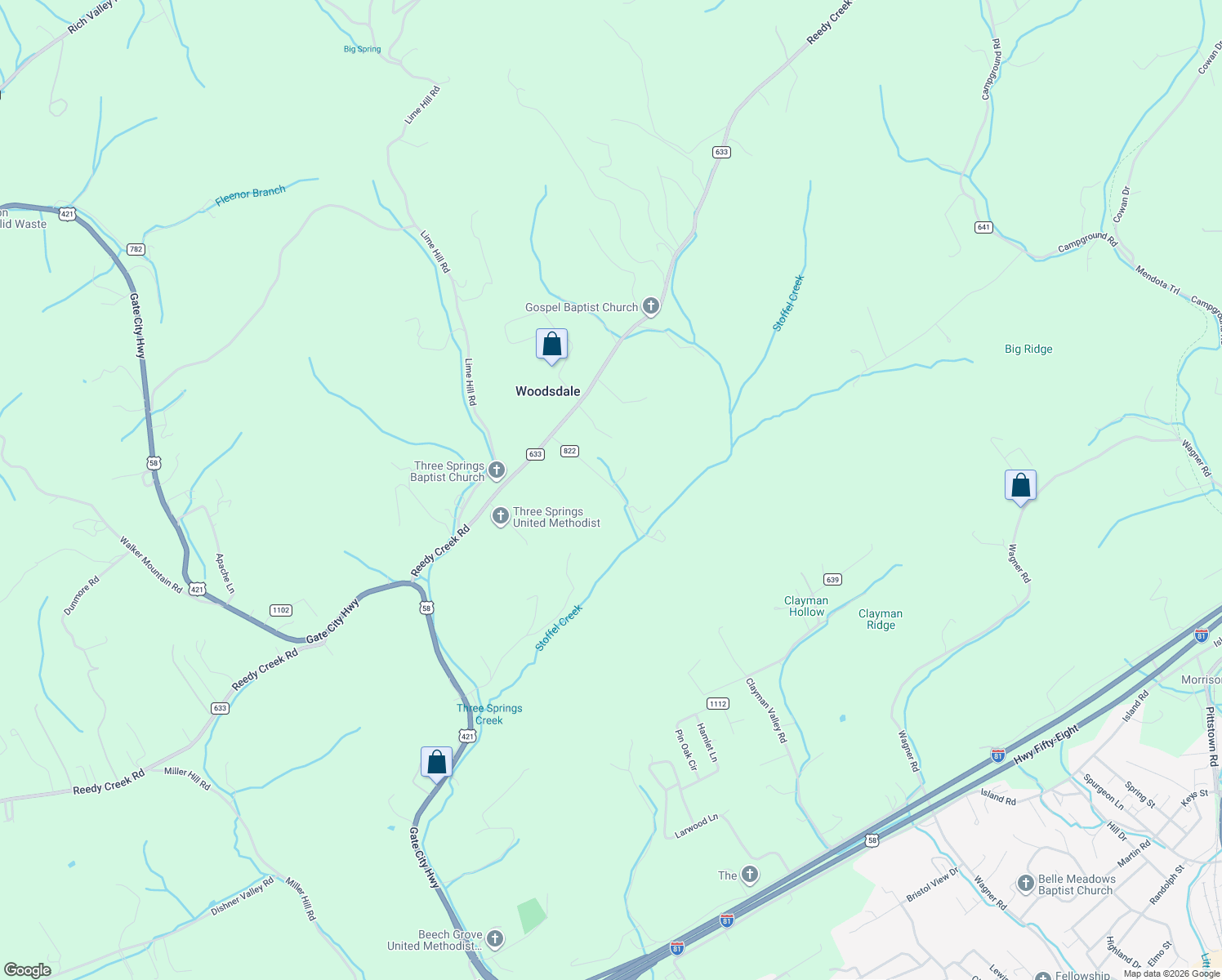 map of restaurants, bars, coffee shops, grocery stores, and more near 22158 Ivanhoe Road in Bristol