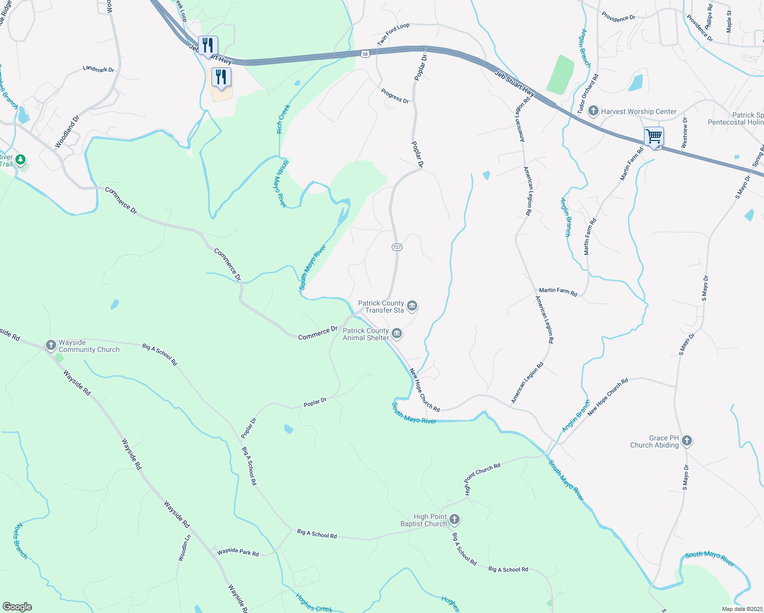 map of restaurants, bars, coffee shops, grocery stores, and more near 1106 Poplar Drive in Stuart