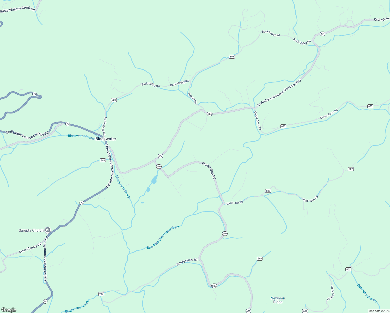 map of restaurants, bars, coffee shops, grocery stores, and more near 164 Neeley Drive in Blackwater