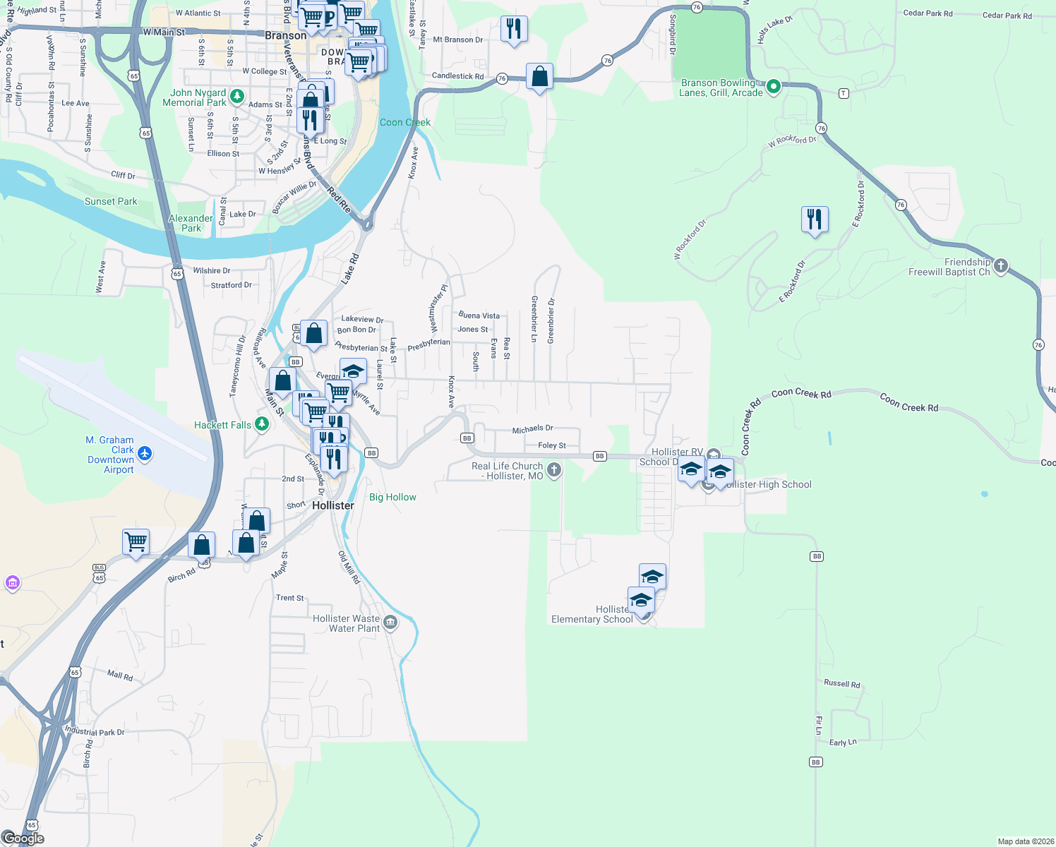 map of restaurants, bars, coffee shops, grocery stores, and more near 253 Michaels Drive in Hollister