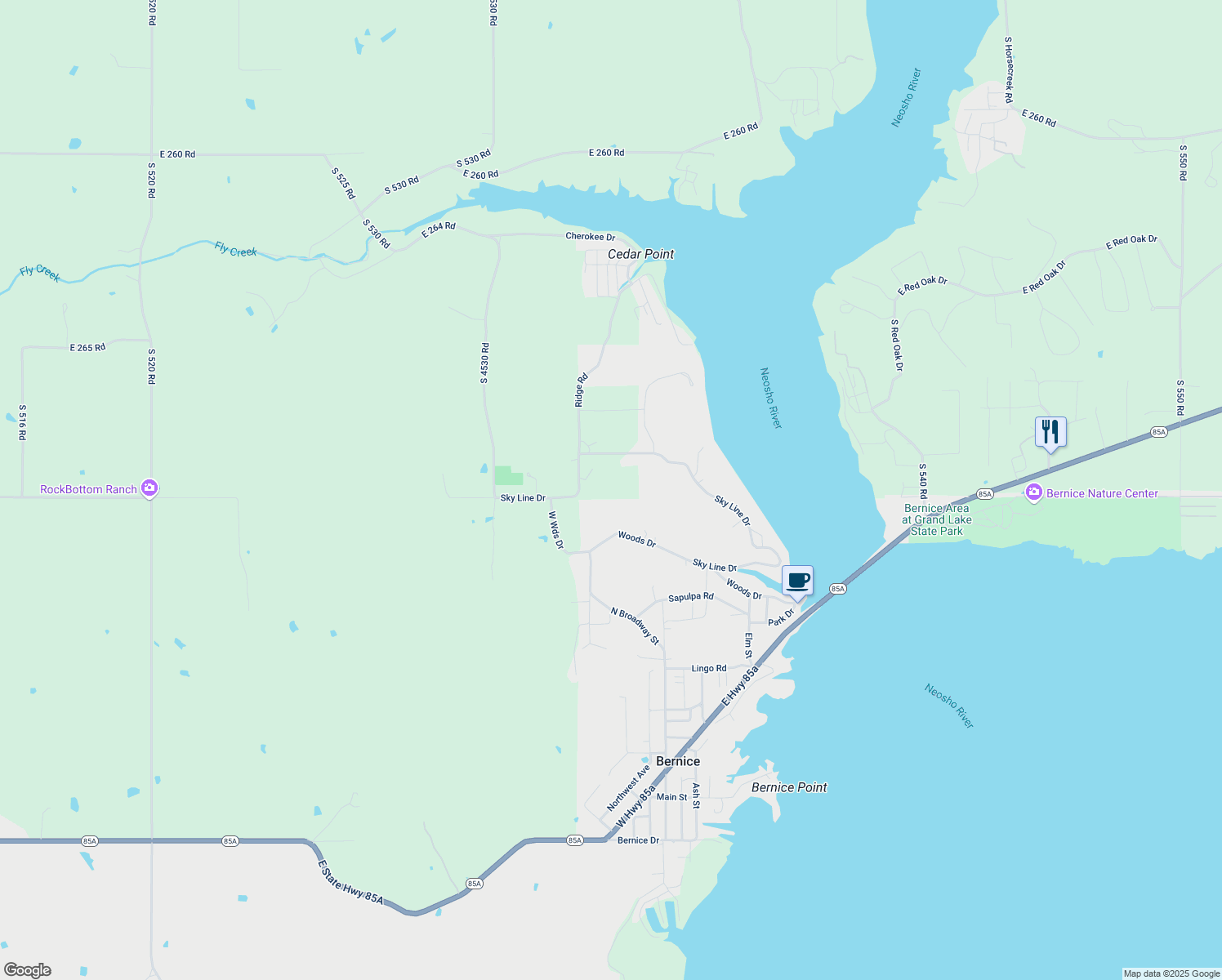 map of restaurants, bars, coffee shops, grocery stores, and more near 211 Ridge Road in Afton