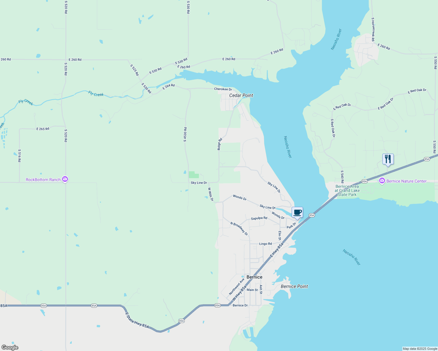 map of restaurants, bars, coffee shops, grocery stores, and more near 211 Ridge Road in Afton