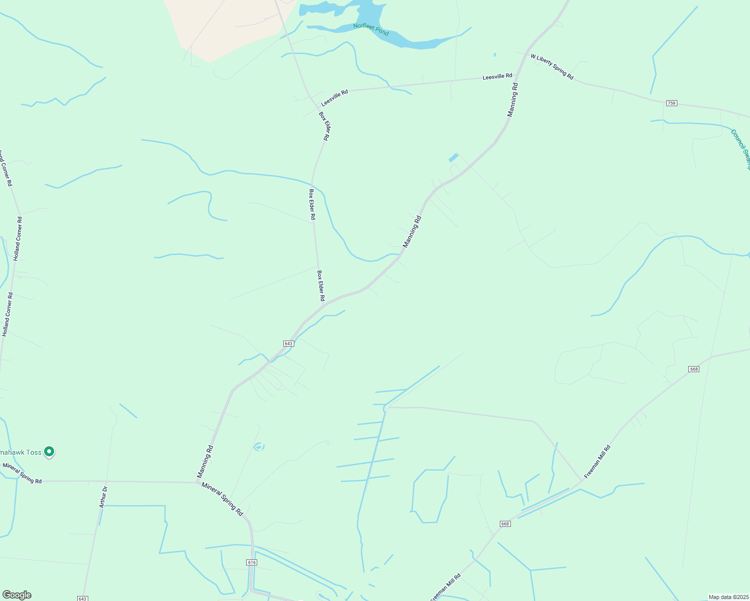map of restaurants, bars, coffee shops, grocery stores, and more near 4060 Manning Rd in Suffolk