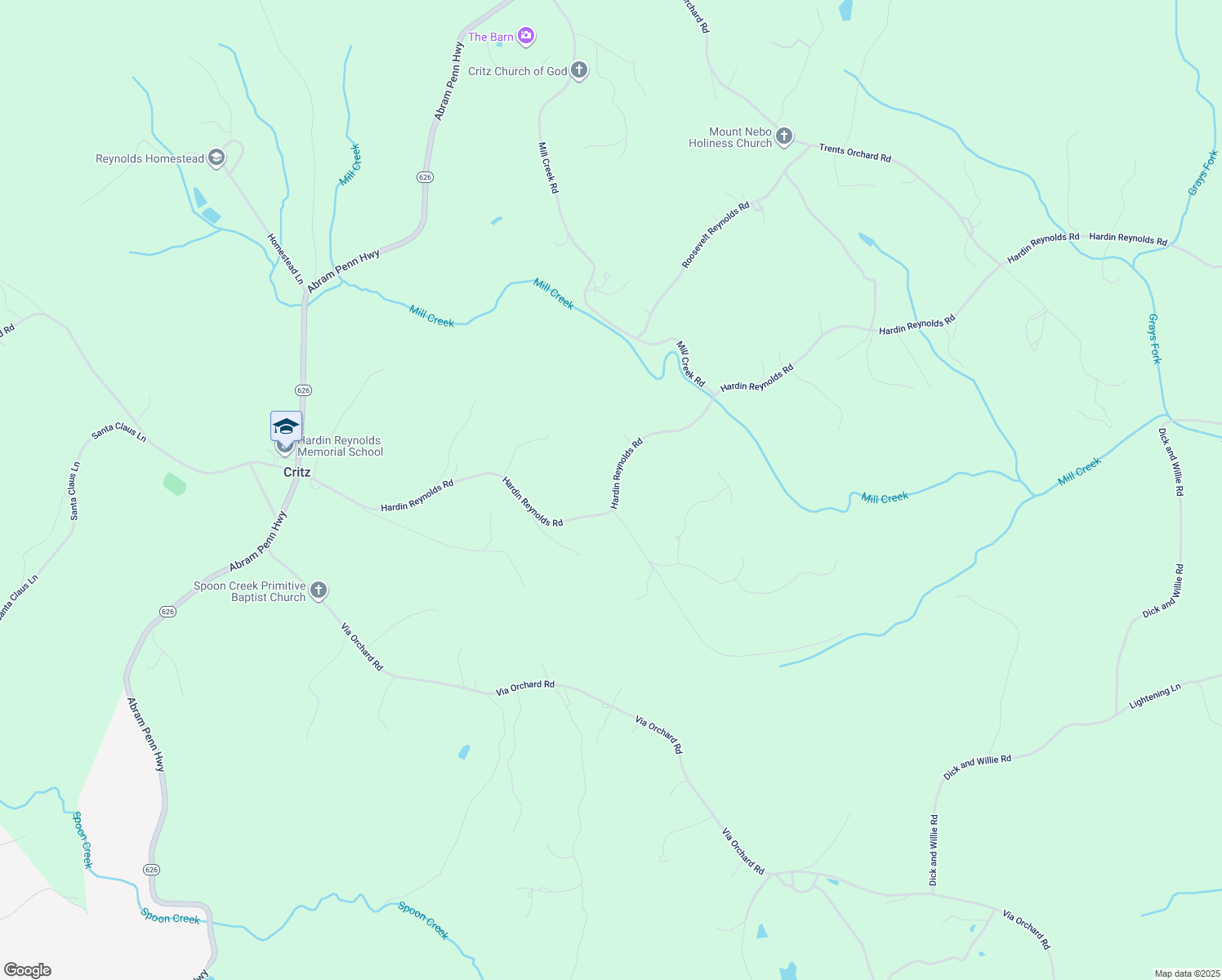map of restaurants, bars, coffee shops, grocery stores, and more near 1097 Hardin Reynolds Road in Critz