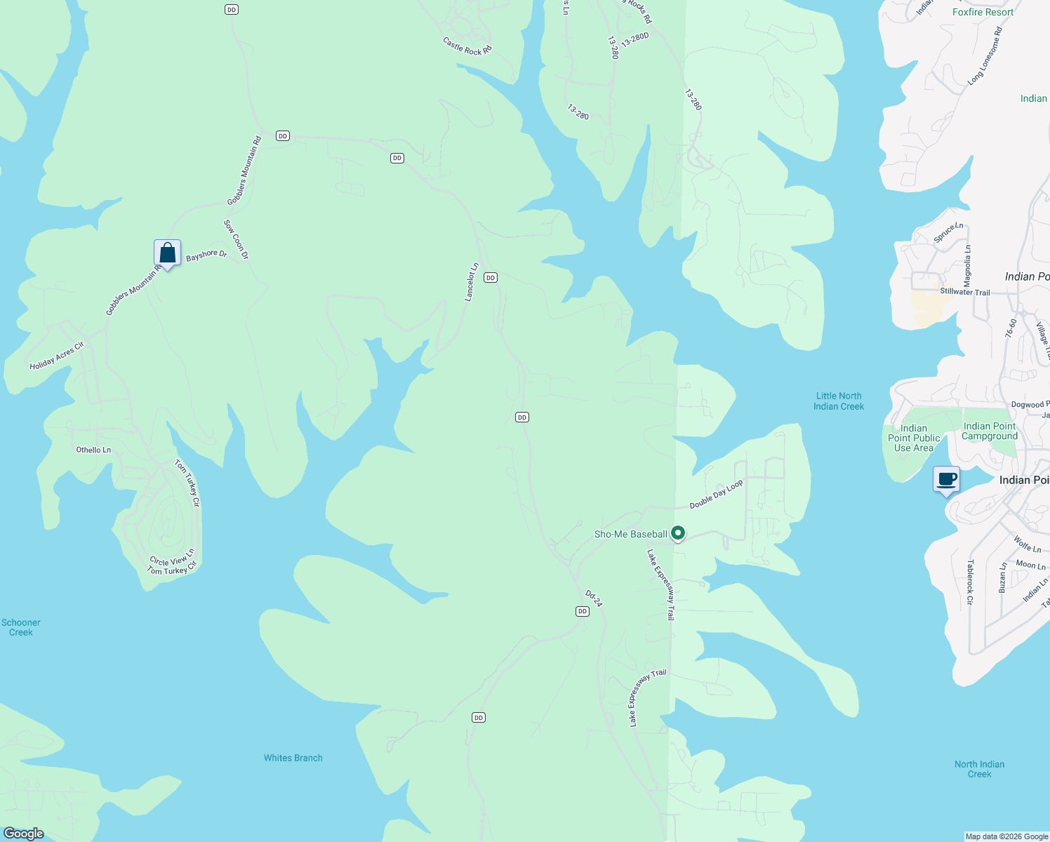 map of restaurants, bars, coffee shops, grocery stores, and more near 4068 State Highway DD in Reeds Spring