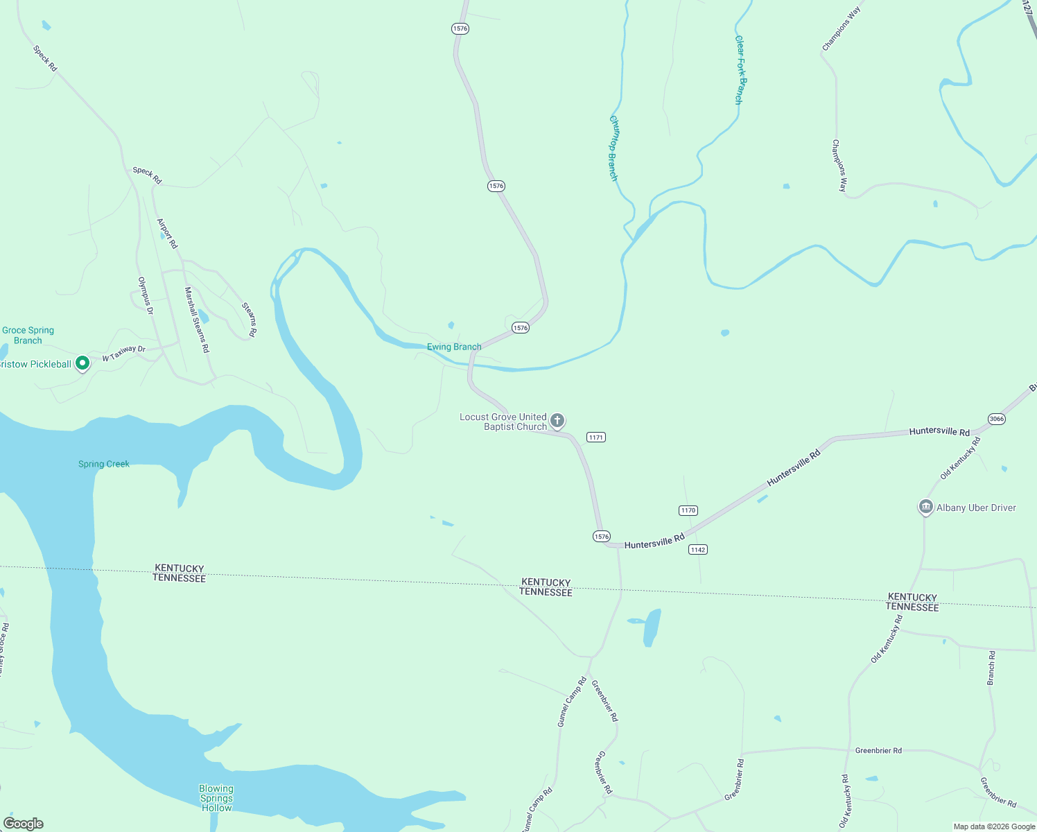 map of restaurants, bars, coffee shops, grocery stores, and more near State Highway 1576 in Albany