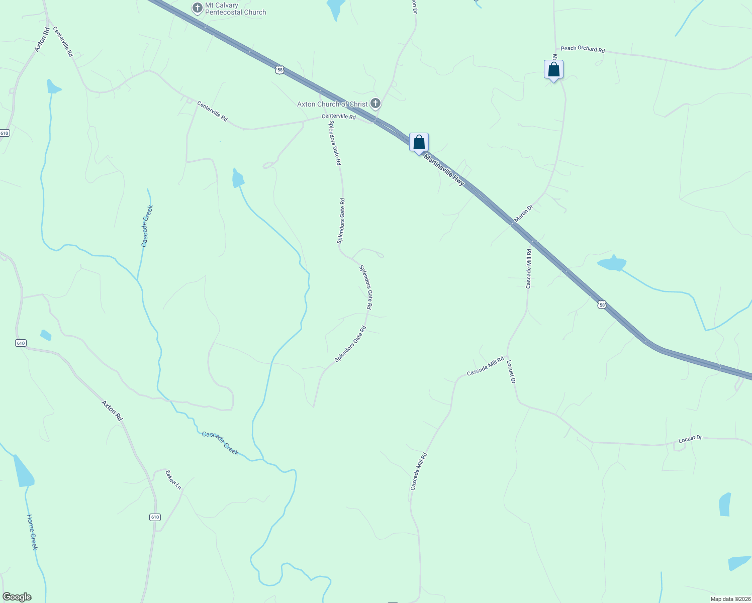 map of restaurants, bars, coffee shops, grocery stores, and more near 945 Splendors Gate Road in Axton