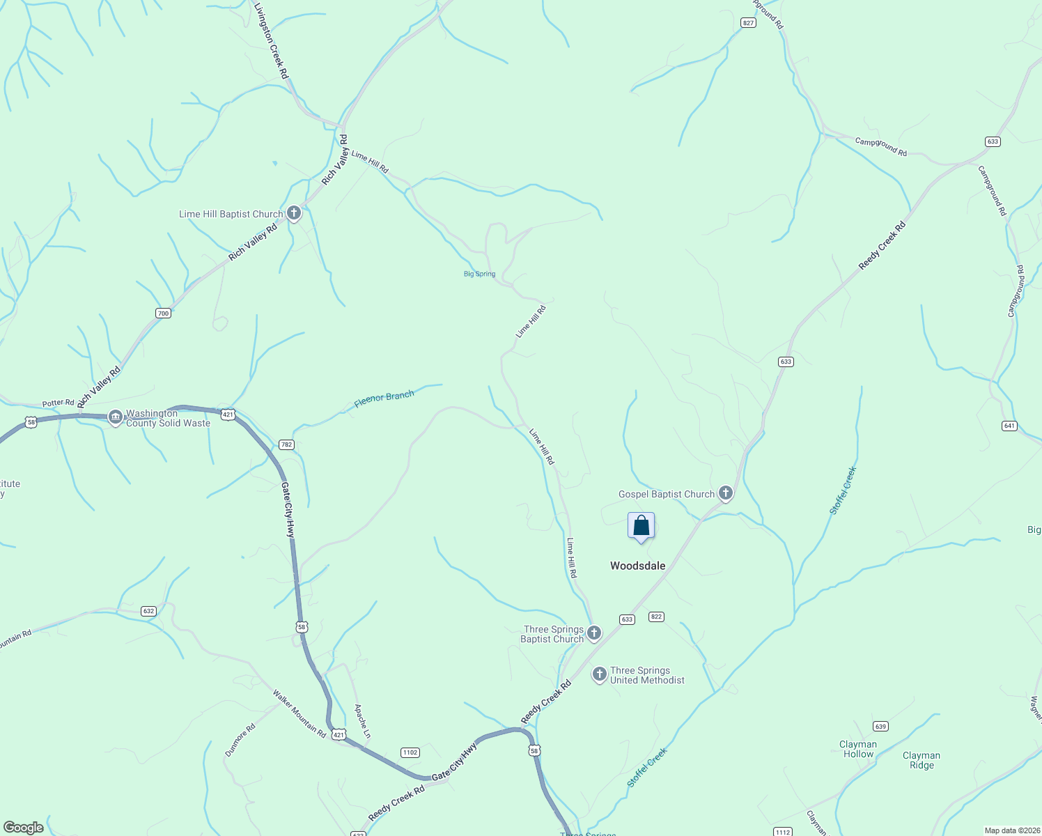 map of restaurants, bars, coffee shops, grocery stores, and more near 21571 State Route 617 in Bristol