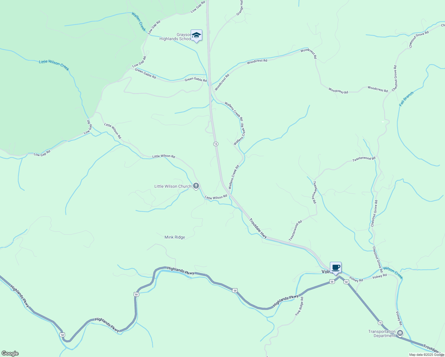 map of restaurants, bars, coffee shops, grocery stores, and more near 5588 B F Buchanan Highway in Troutdale