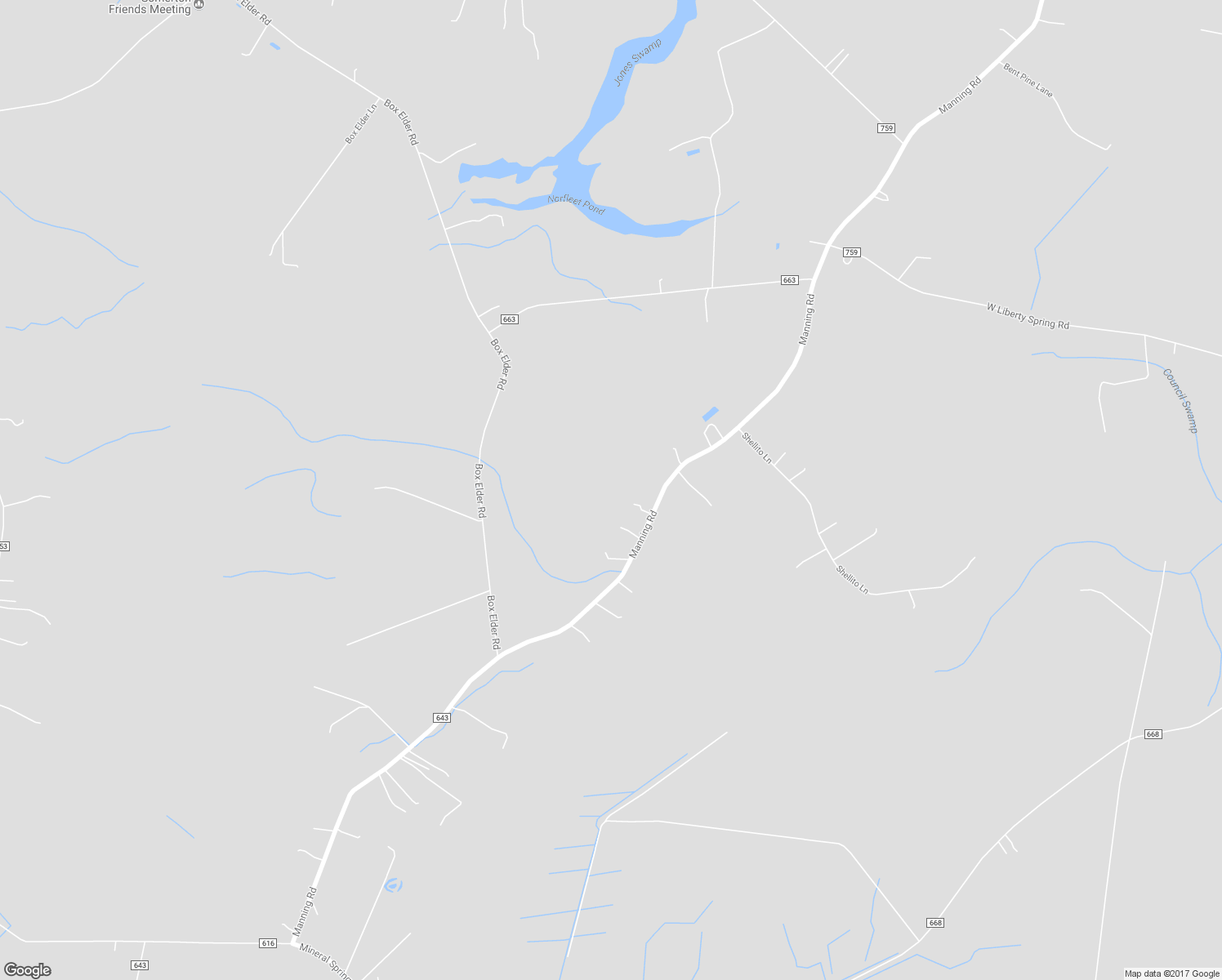 map of restaurants, bars, coffee shops, grocery stores, and more near 3913 Manning Road in Suffolk