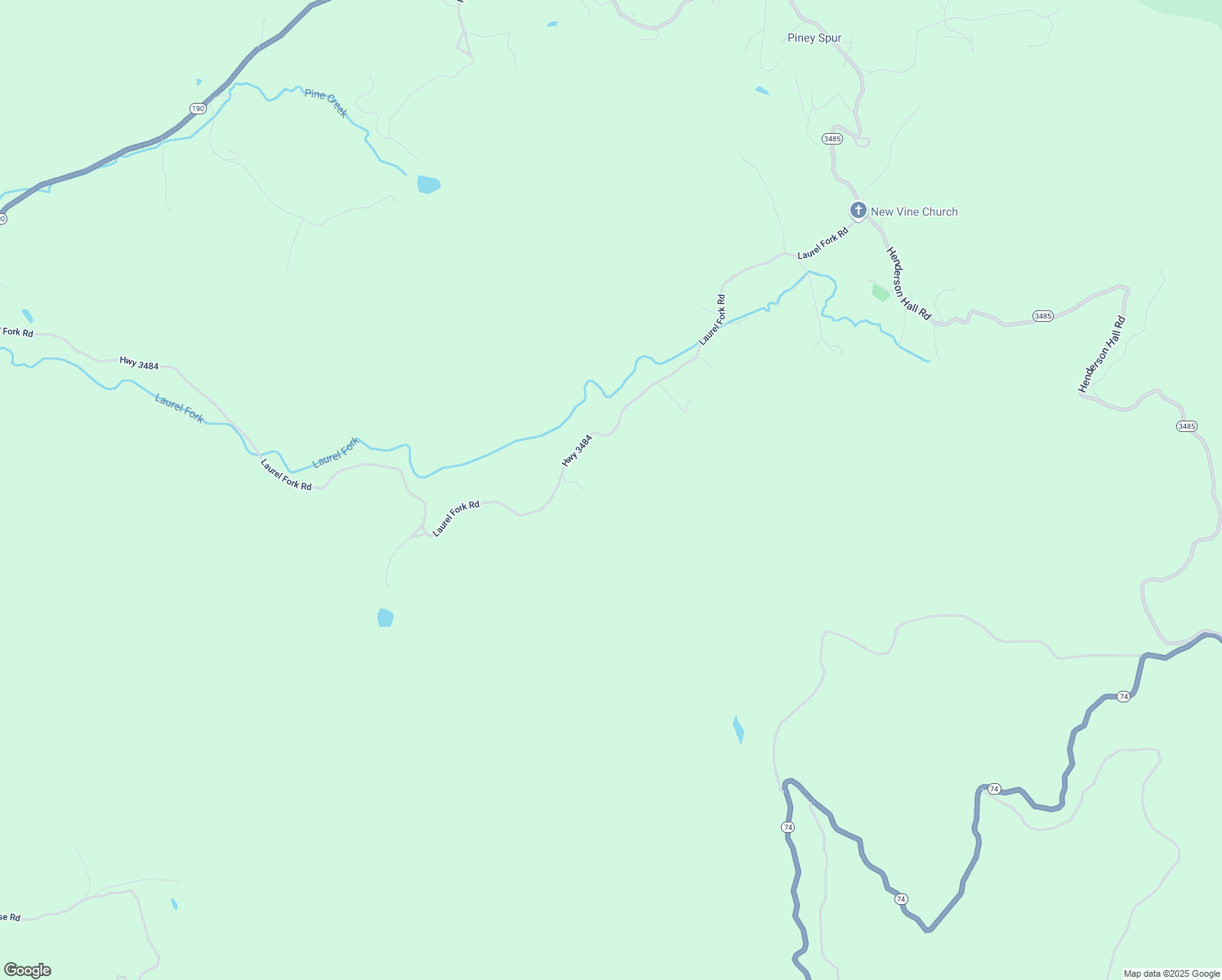 map of restaurants, bars, coffee shops, grocery stores, and more near 2462 Highway 3484 in Pineville
