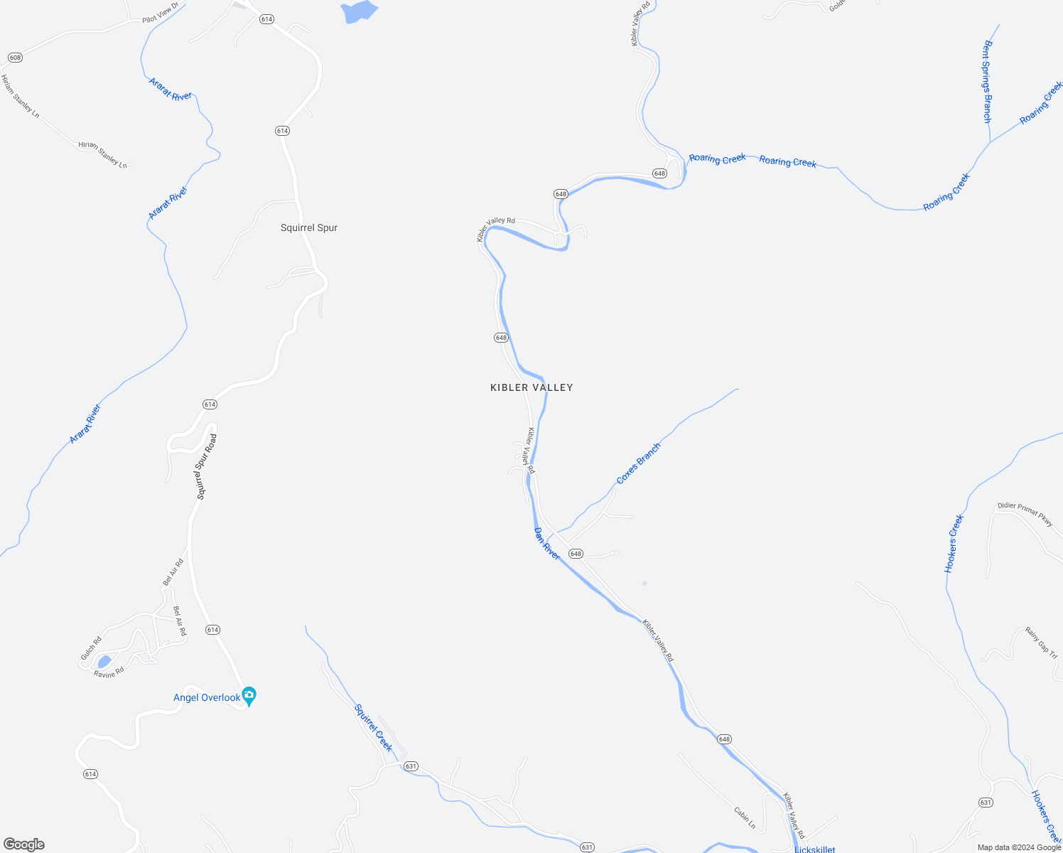 map of restaurants, bars, coffee shops, grocery stores, and more near Kibler Valley Road in MEADOWS DAN