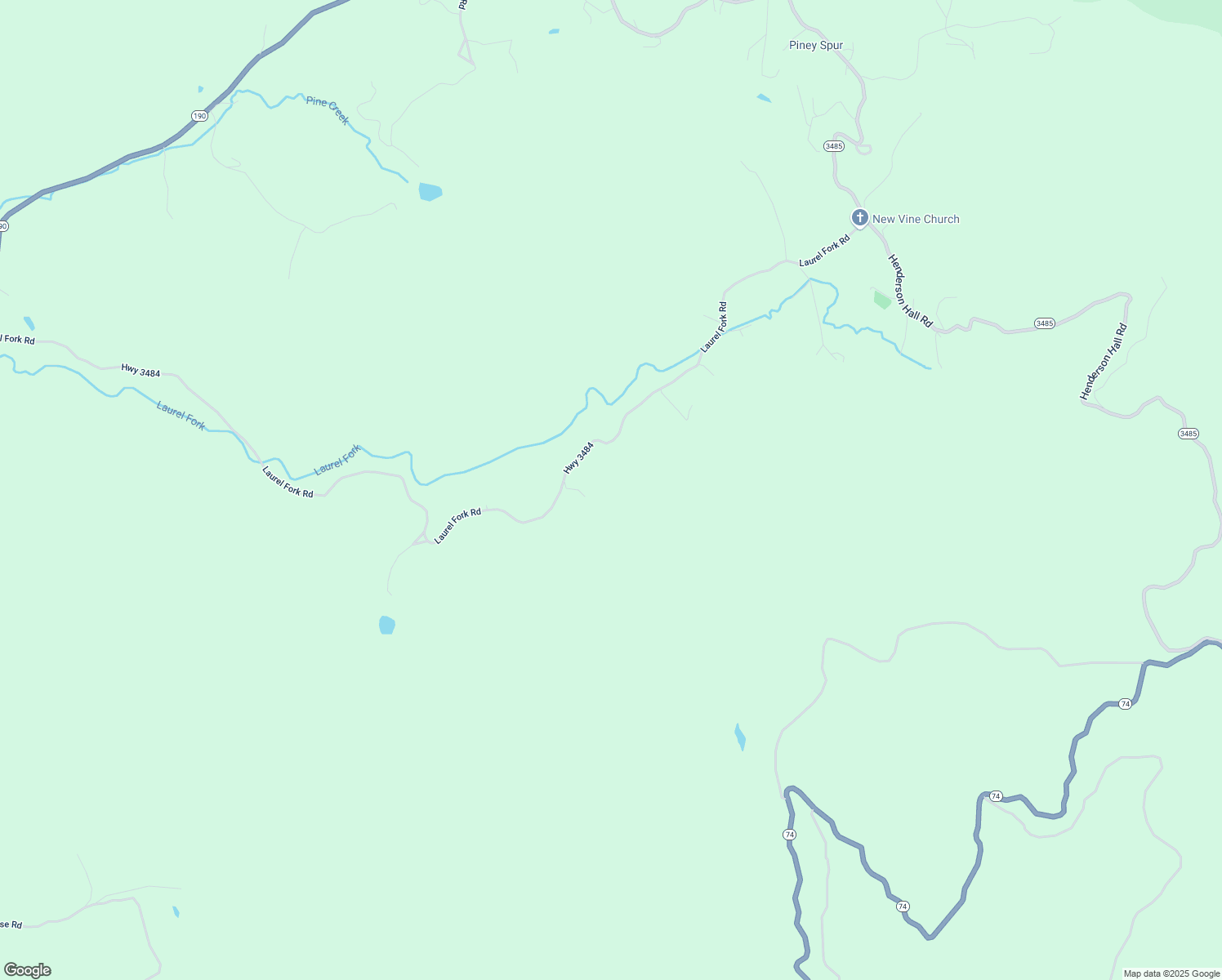 map of restaurants, bars, coffee shops, grocery stores, and more near 2462 Highway 3484 in Pineville