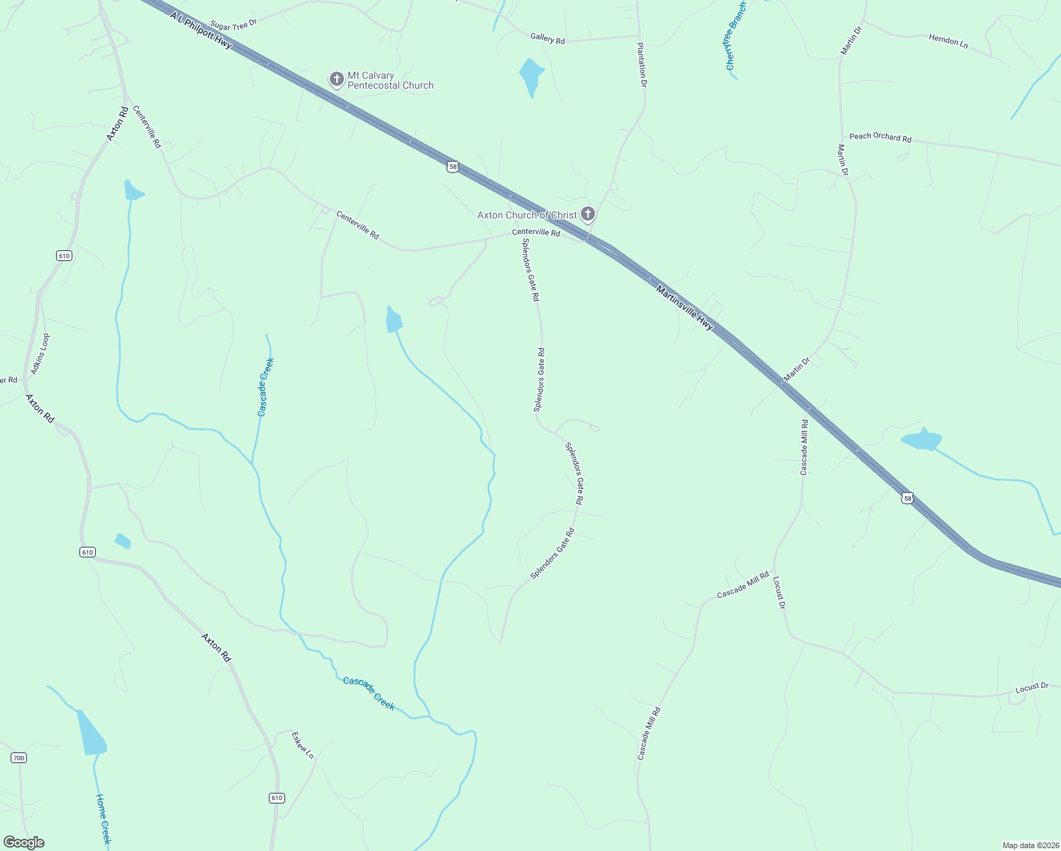 map of restaurants, bars, coffee shops, grocery stores, and more near 640 Splendor's Gate Road in Axton