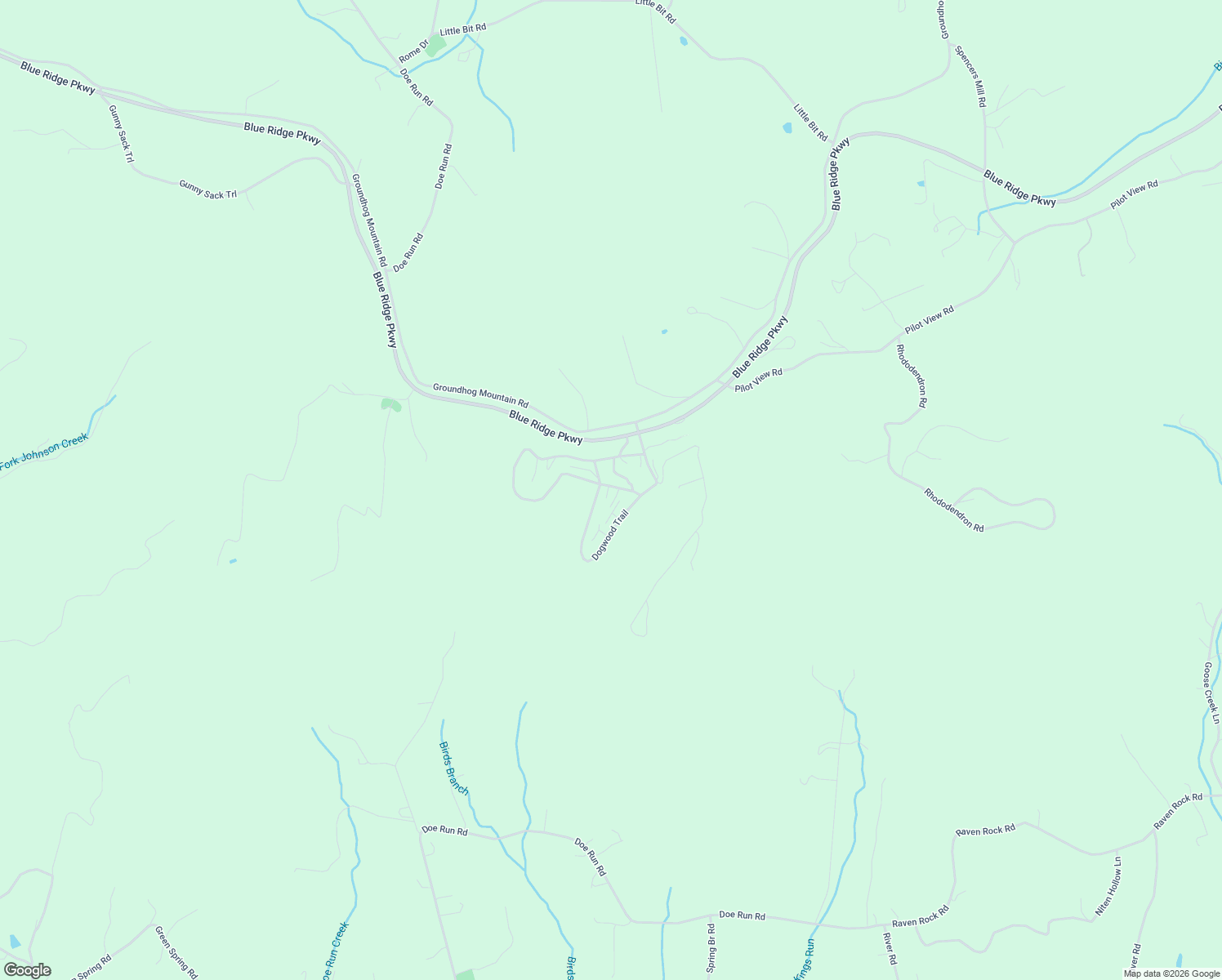 map of restaurants, bars, coffee shops, grocery stores, and more near Deer Run Trail in Hillsville