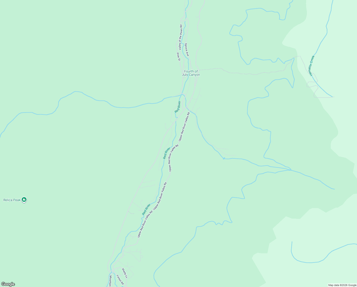map of restaurants, bars, coffee shops, grocery stores, and more near 4-198 Upper Red River Valley Road in Red River