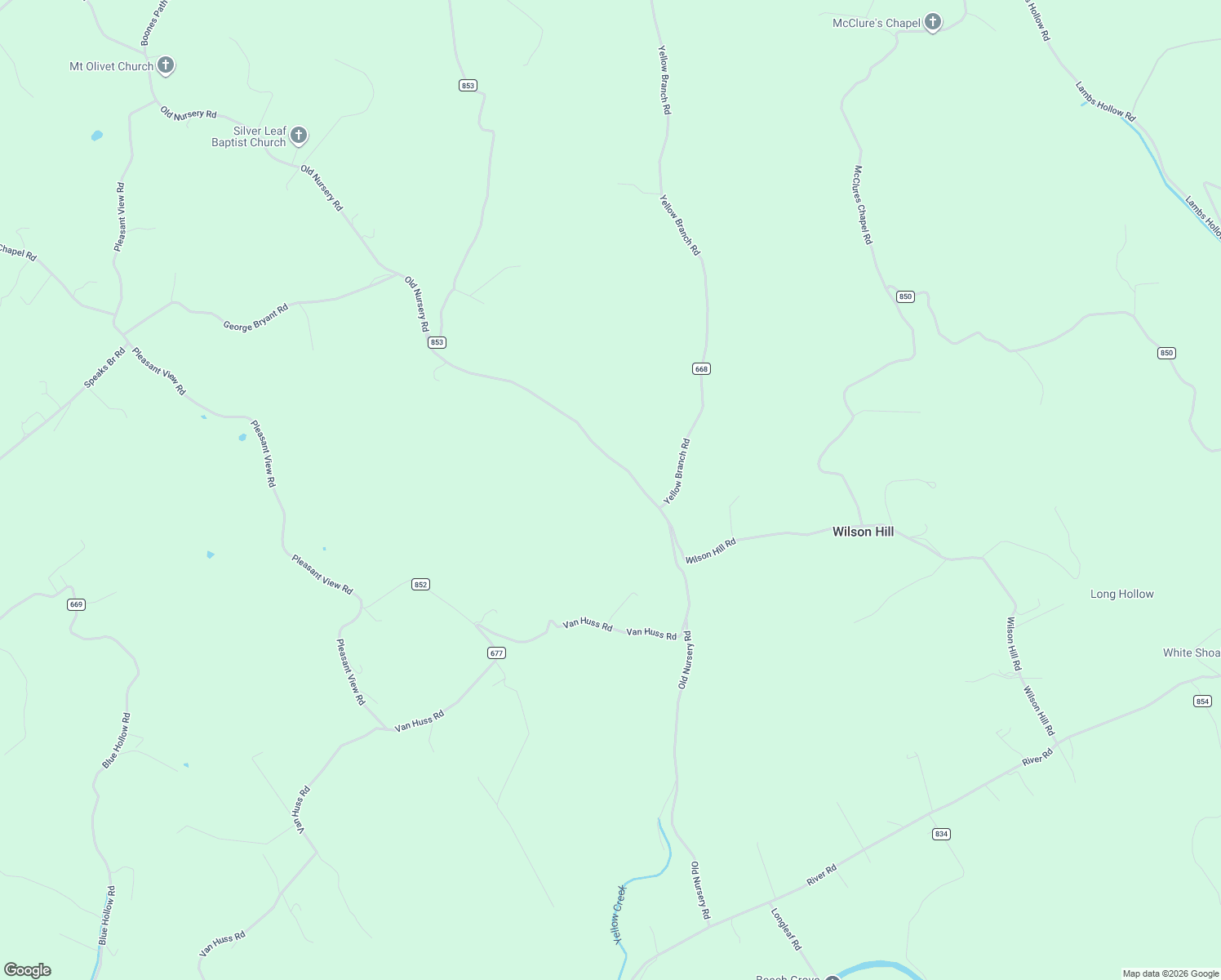 map of restaurants, bars, coffee shops, grocery stores, and more near 4106 Old Nursery Road in Rose Hill
