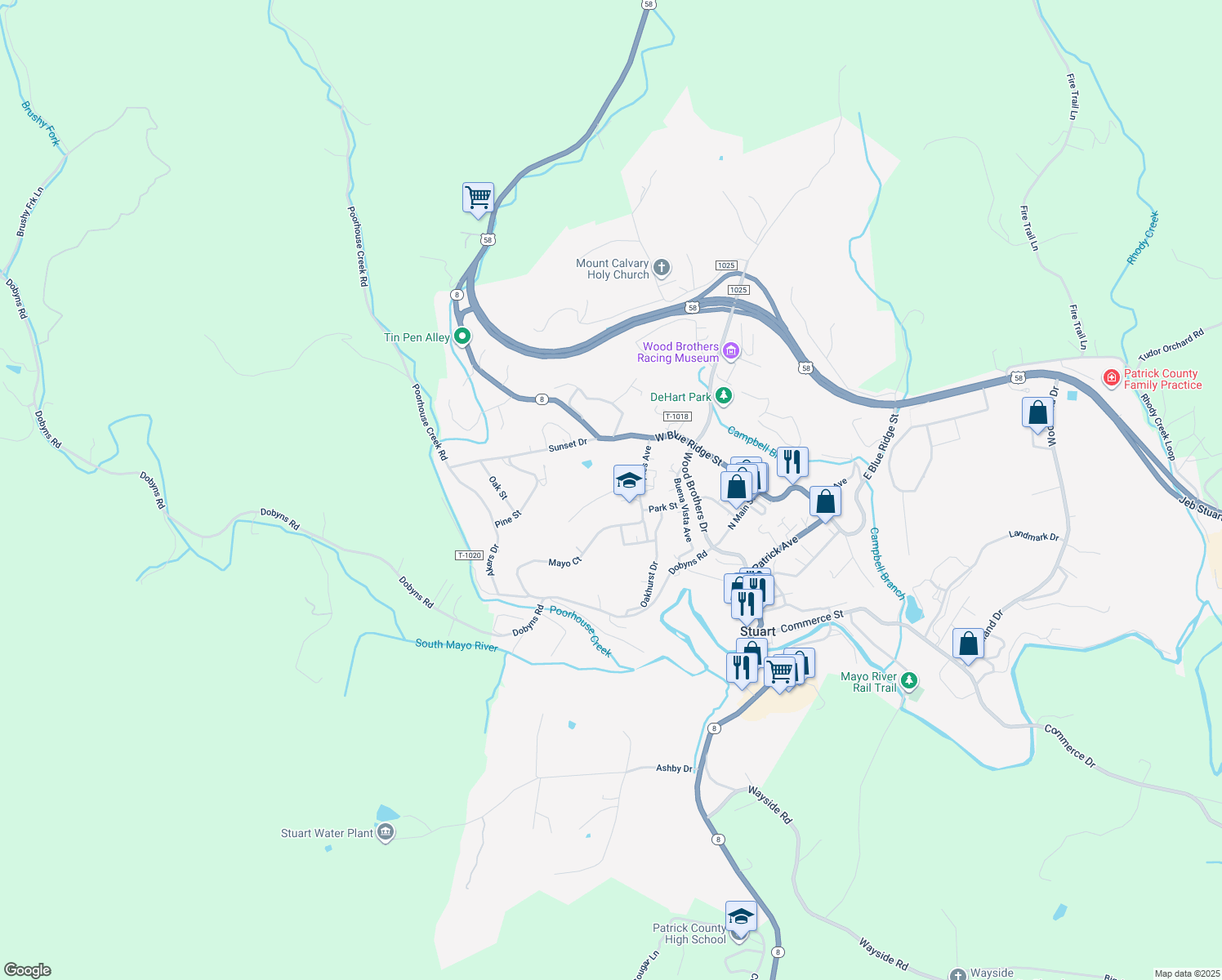 map of restaurants, bars, coffee shops, grocery stores, and more near 102 Laurel Court in Stuart
