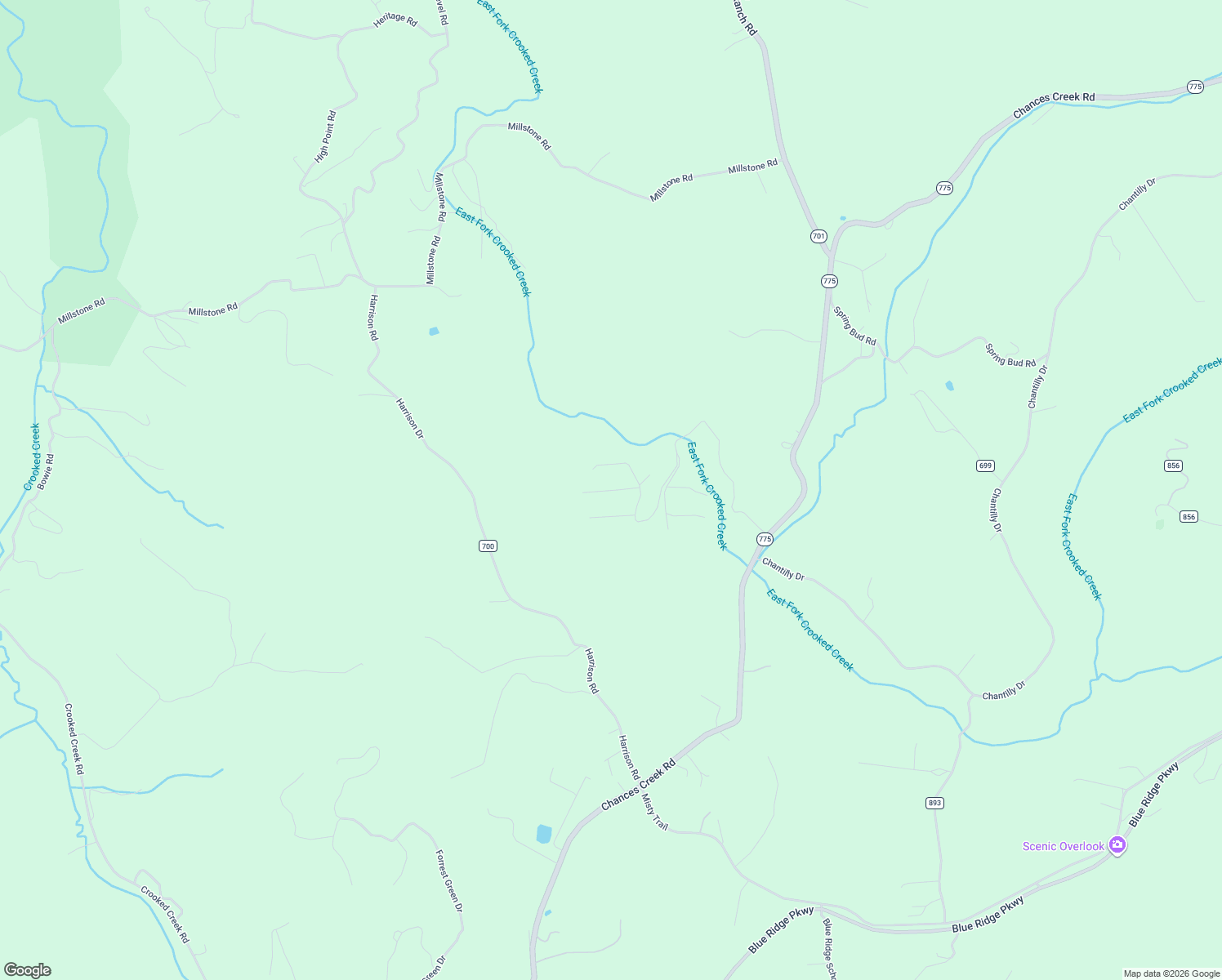 map of restaurants, bars, coffee shops, grocery stores, and more near 1-198 Wild Turkey Drive in Fancy Gap