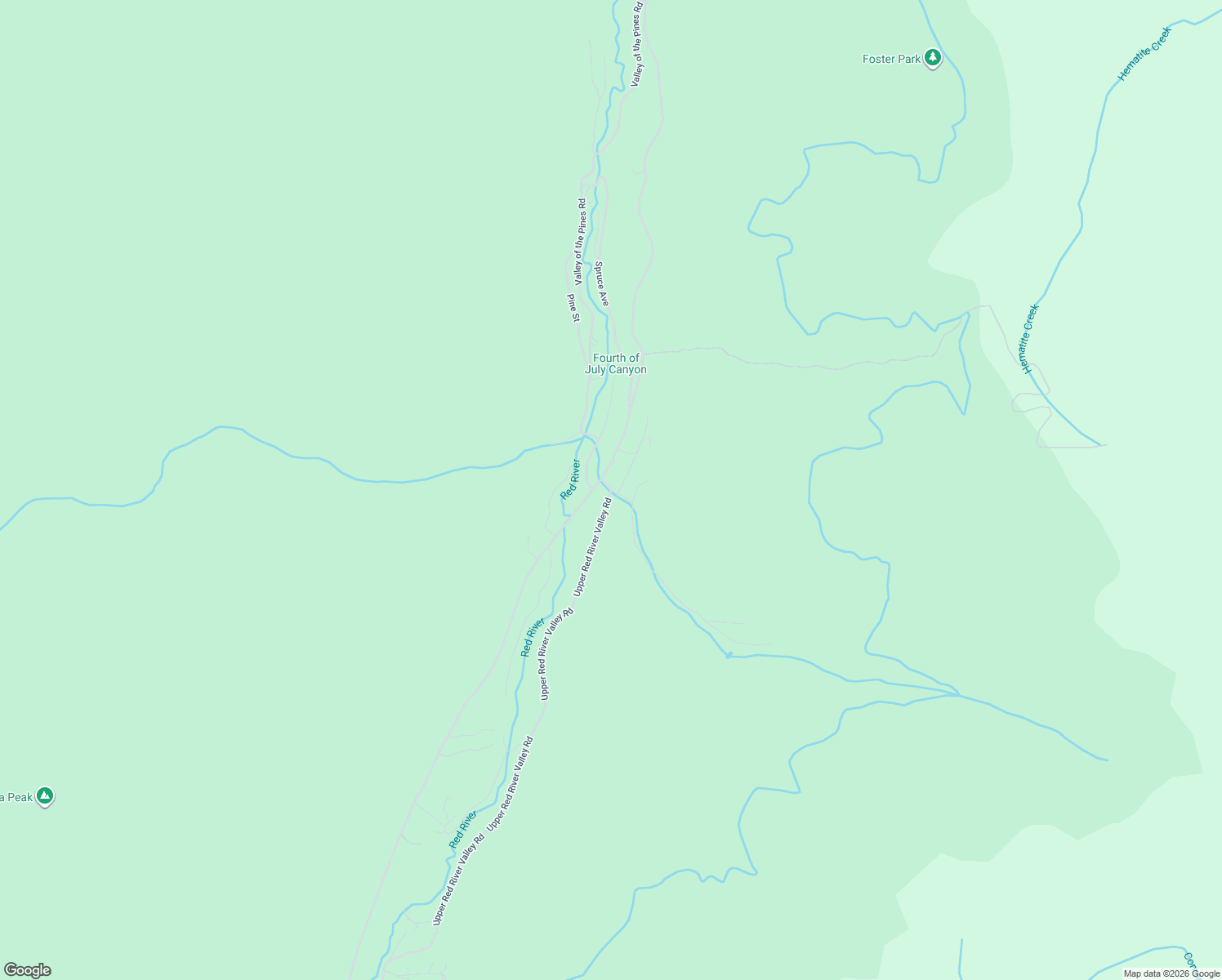 map of restaurants, bars, coffee shops, grocery stores, and more near 4 Upper Red River Valley Road in Red River