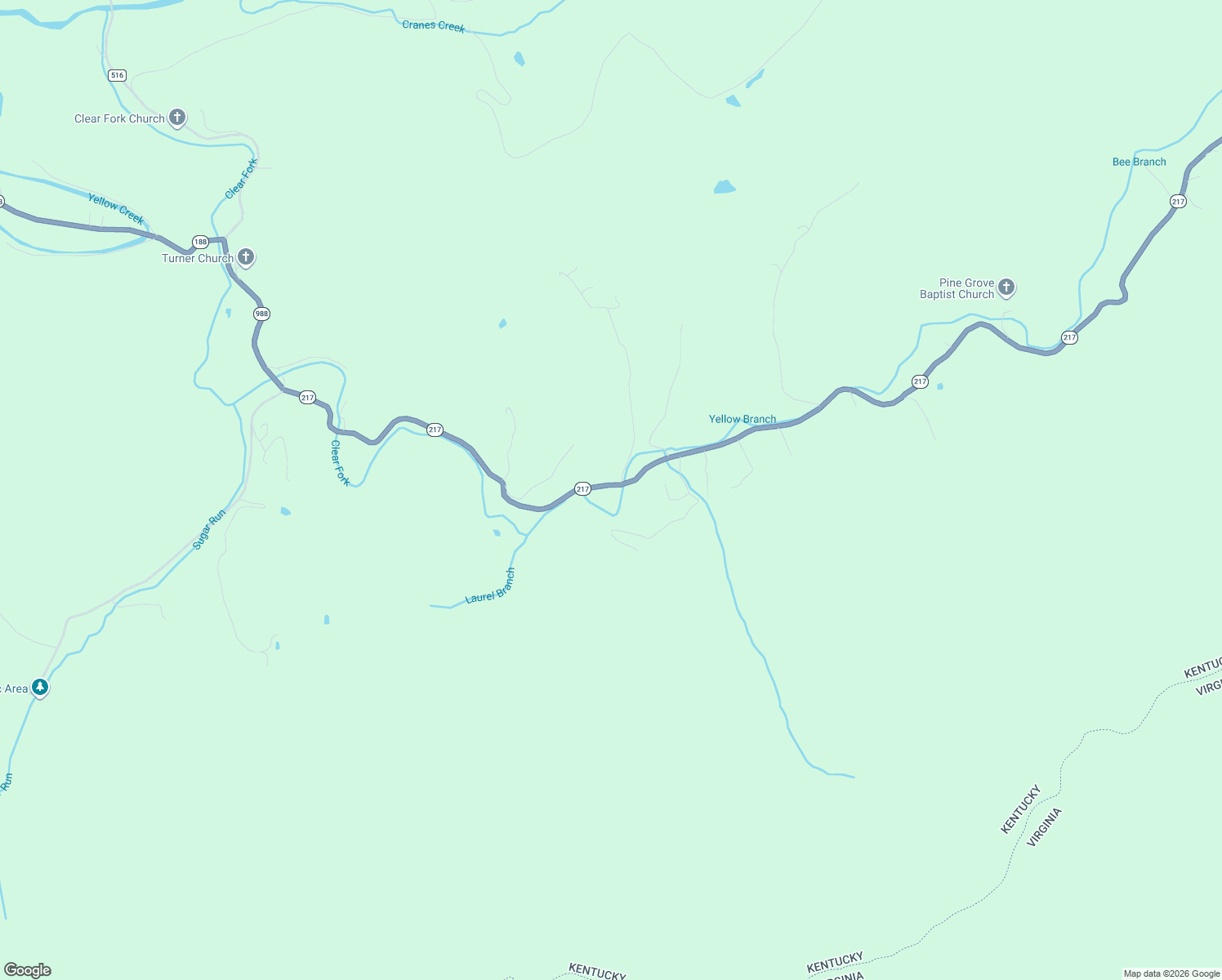 map of restaurants, bars, coffee shops, grocery stores, and more near Kentucky 217 in Middlesboro