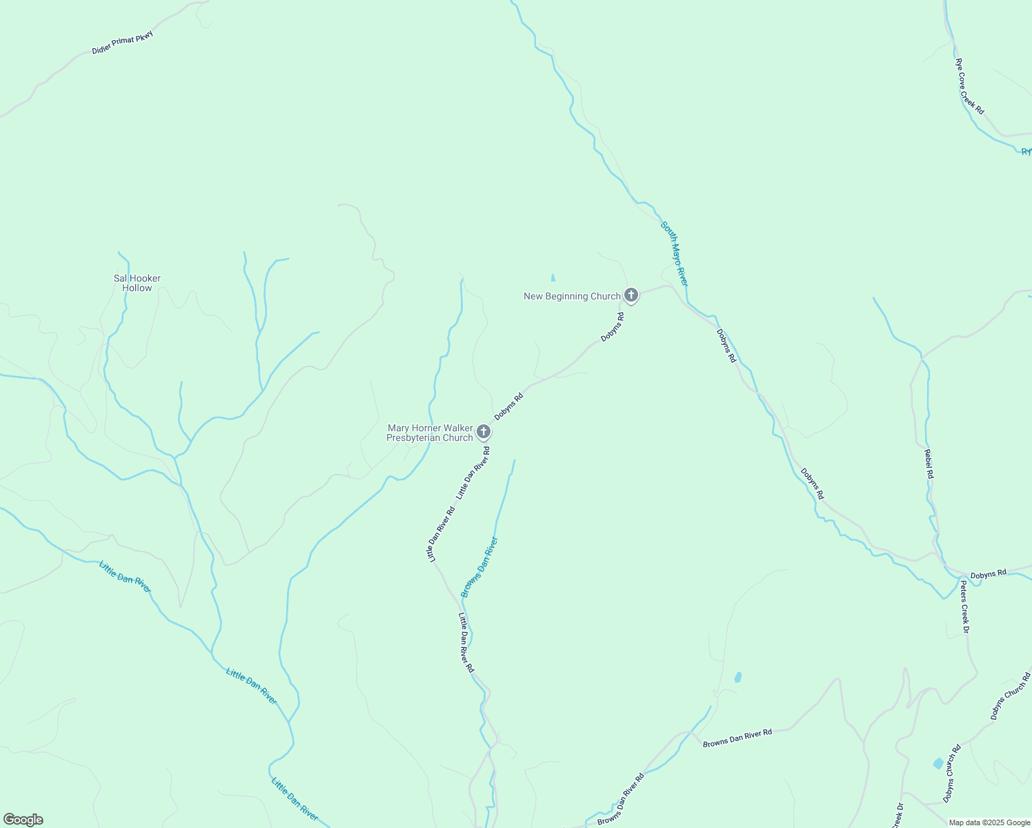 map of restaurants, bars, coffee shops, grocery stores, and more near 7117 Dobyns Road in Claudville