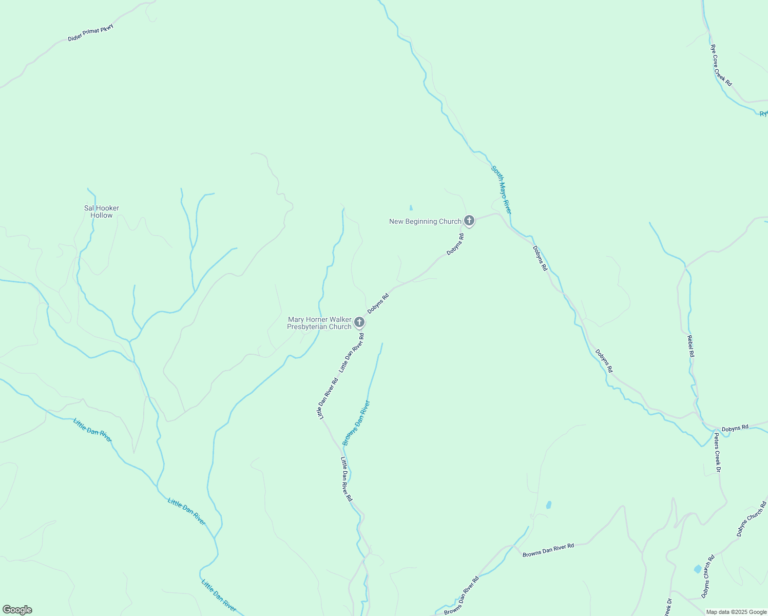 map of restaurants, bars, coffee shops, grocery stores, and more near 7117 Dobyns Road in Claudville